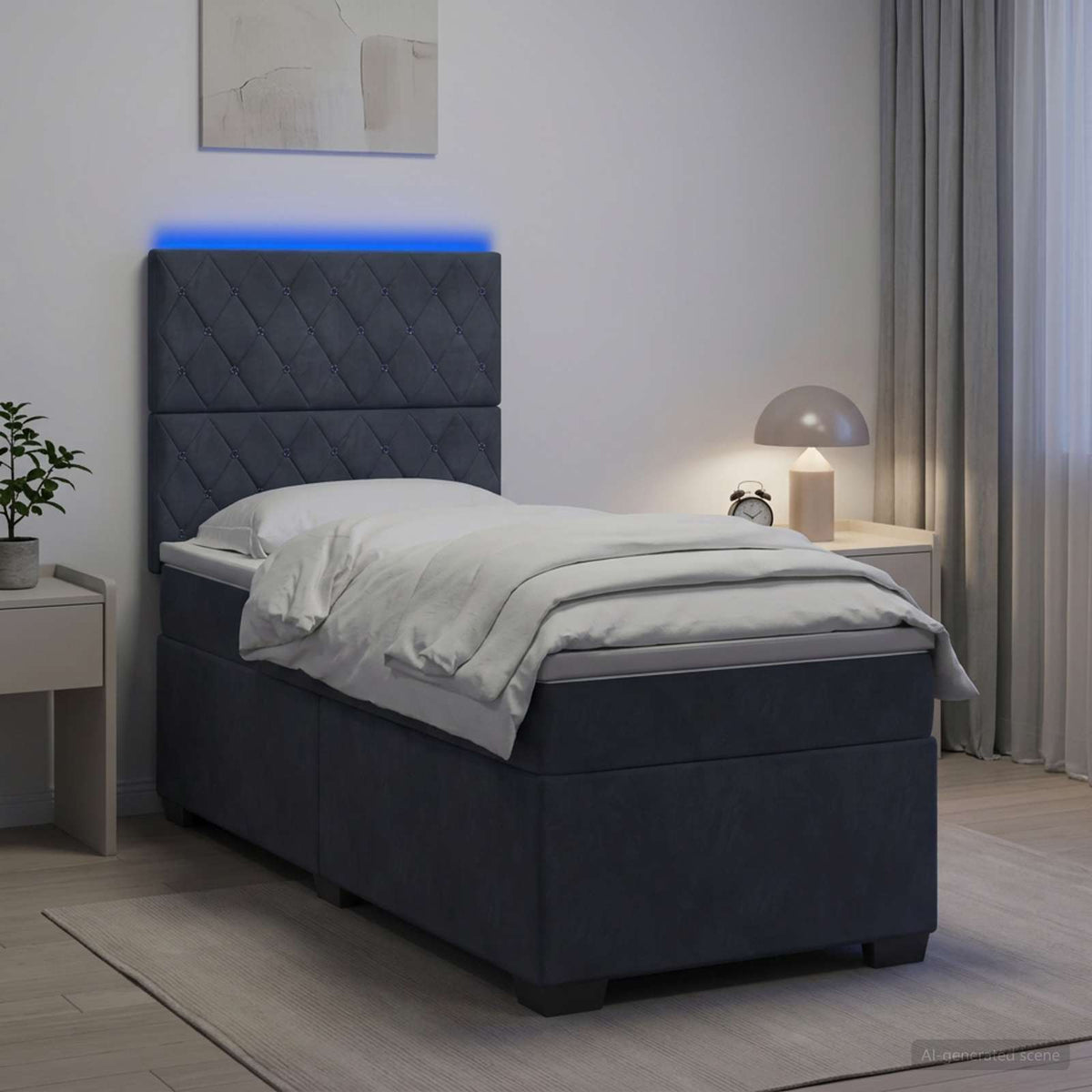 Lit Boxspring Avec Matelas Velours