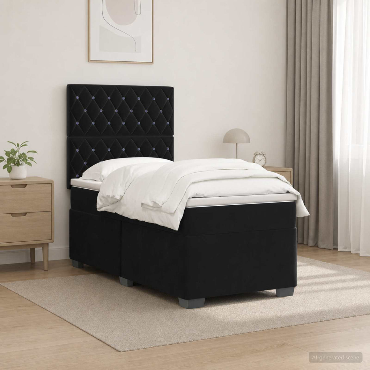 Lit Boxspring Avec Matelas Velours