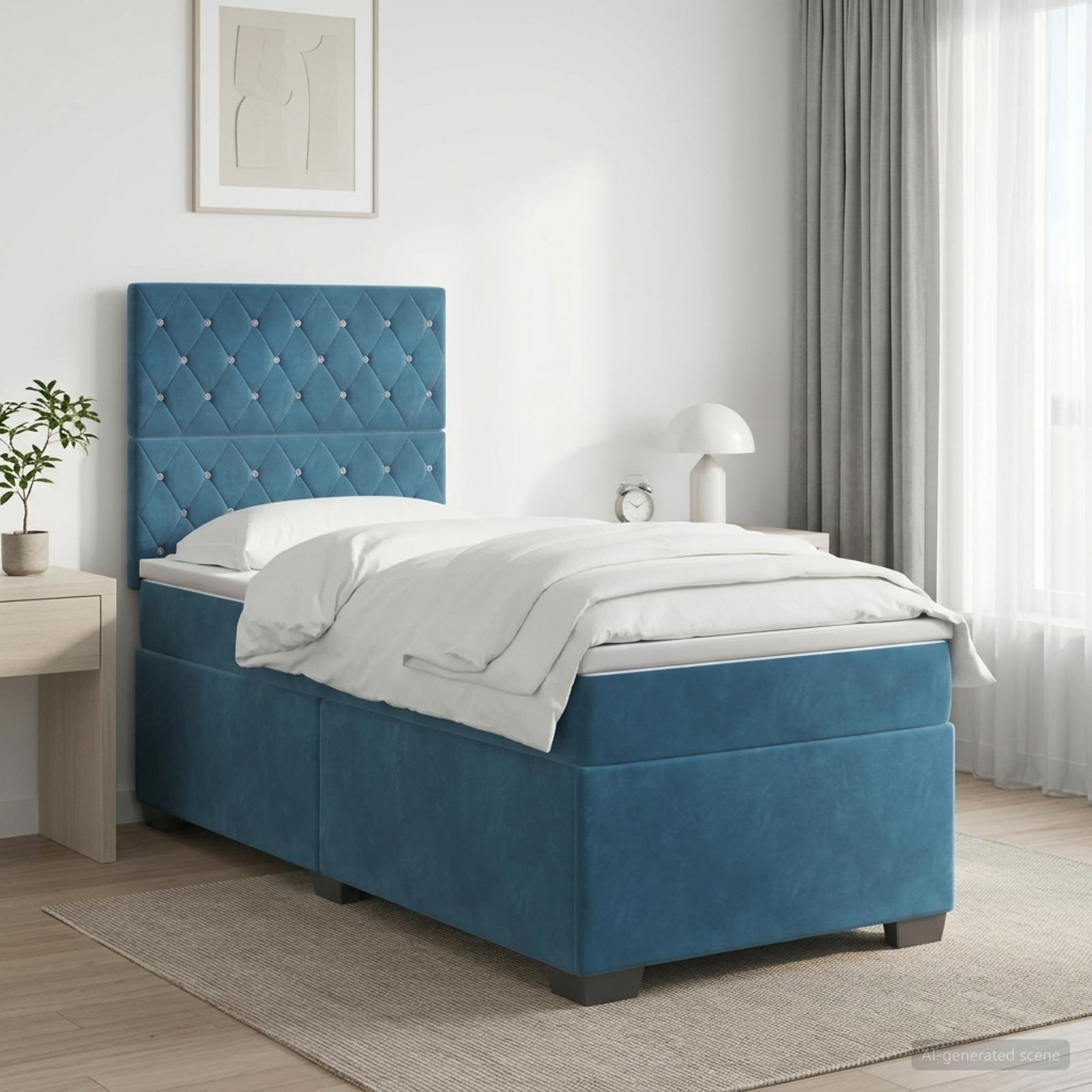 Lit Boxspring Avec Matelas Velours