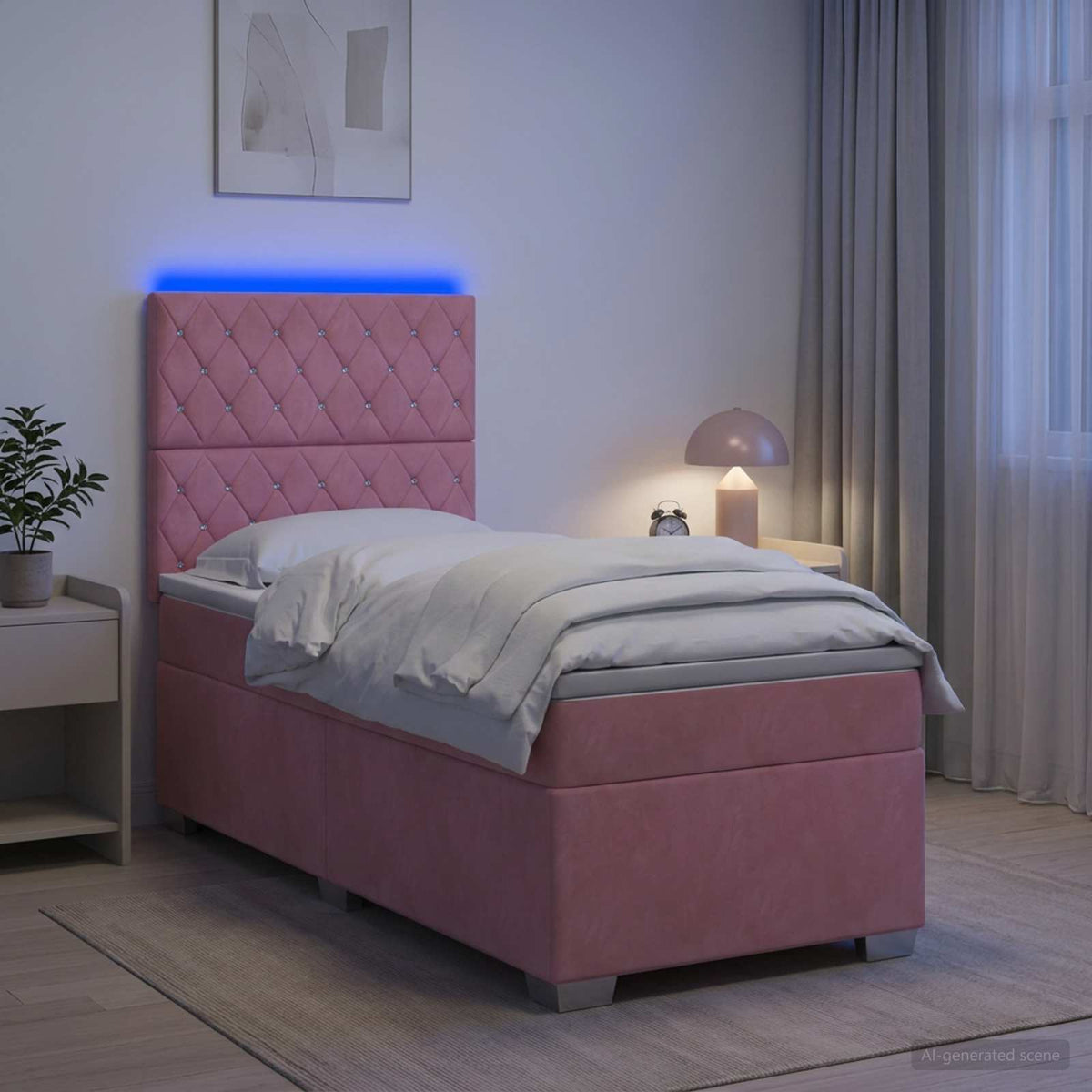 Lit Boxspring Avec Matelas Velours