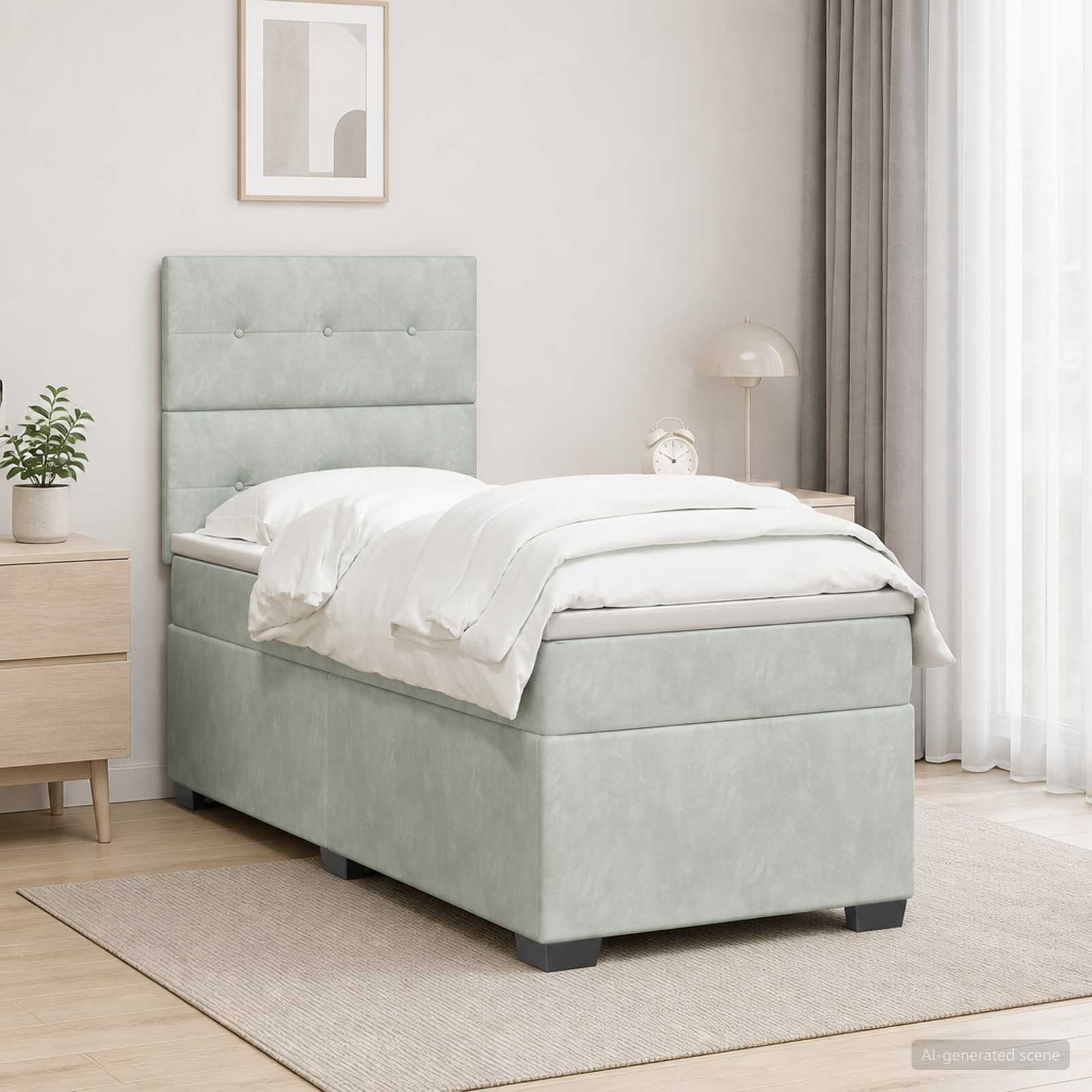 Lit Boxspring Avec Matelas Velours