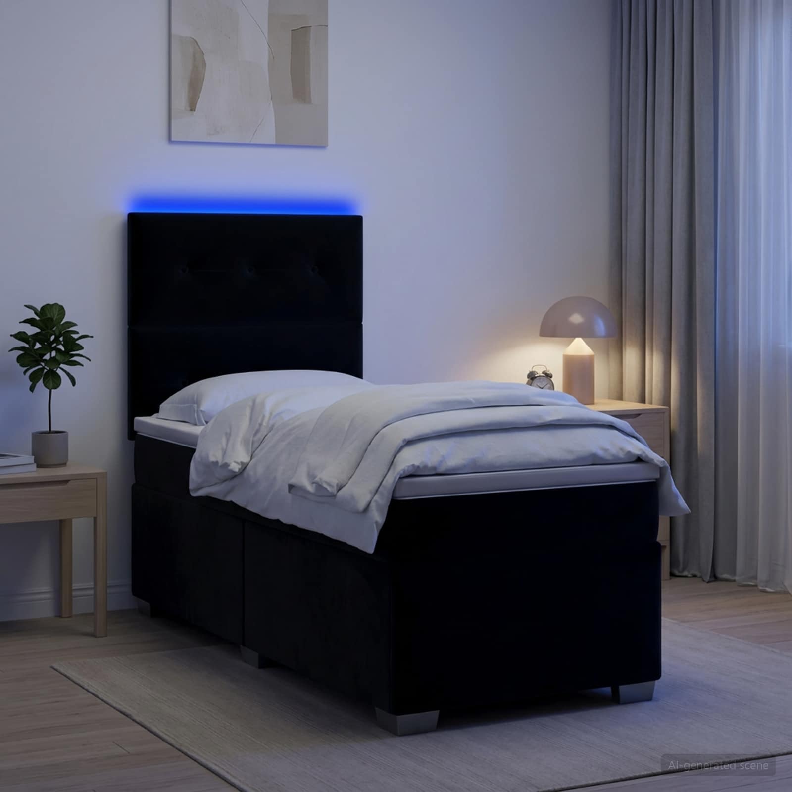 Lit Boxspring Avec Matelas Velours