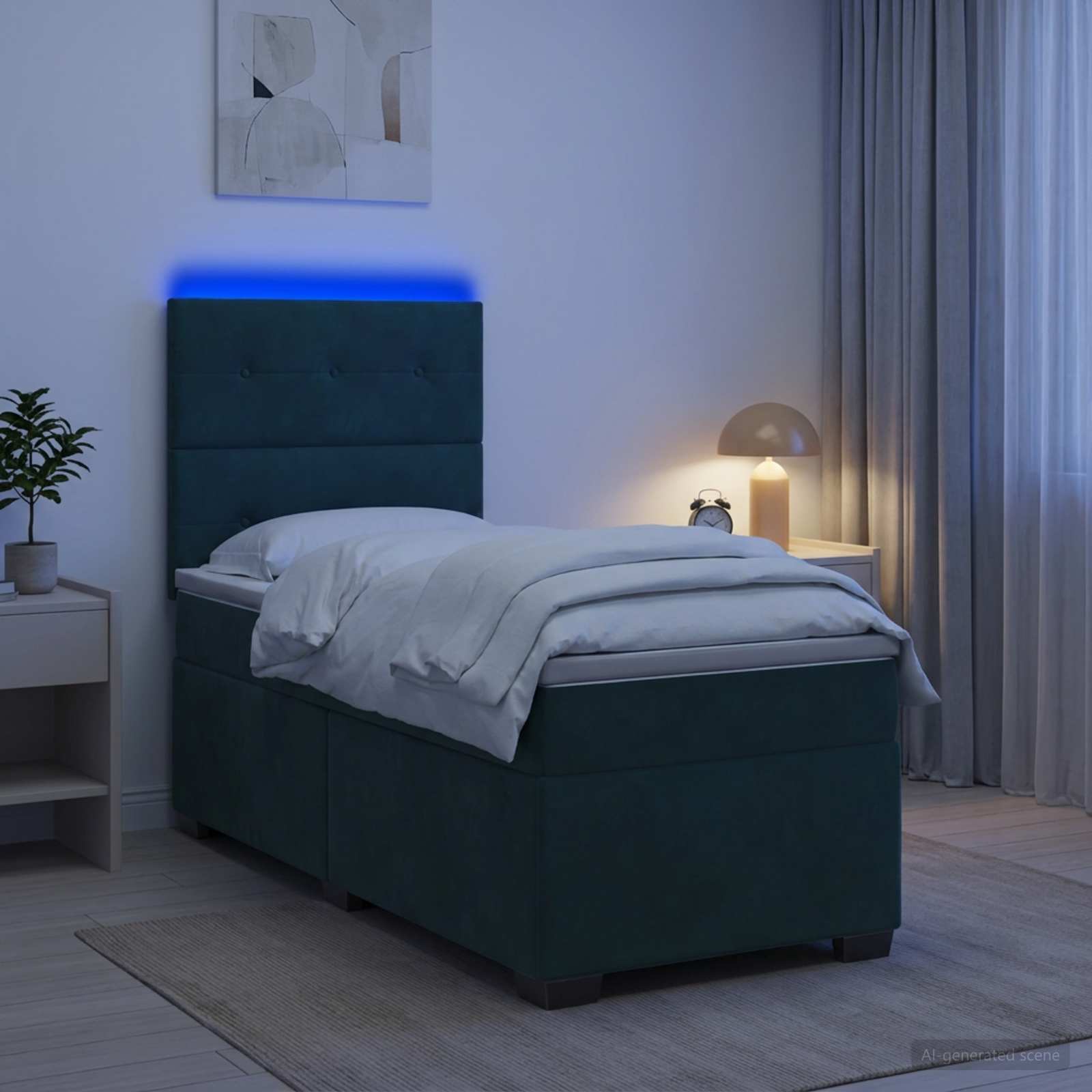 Lit Boxspring Avec Matelas Velours
