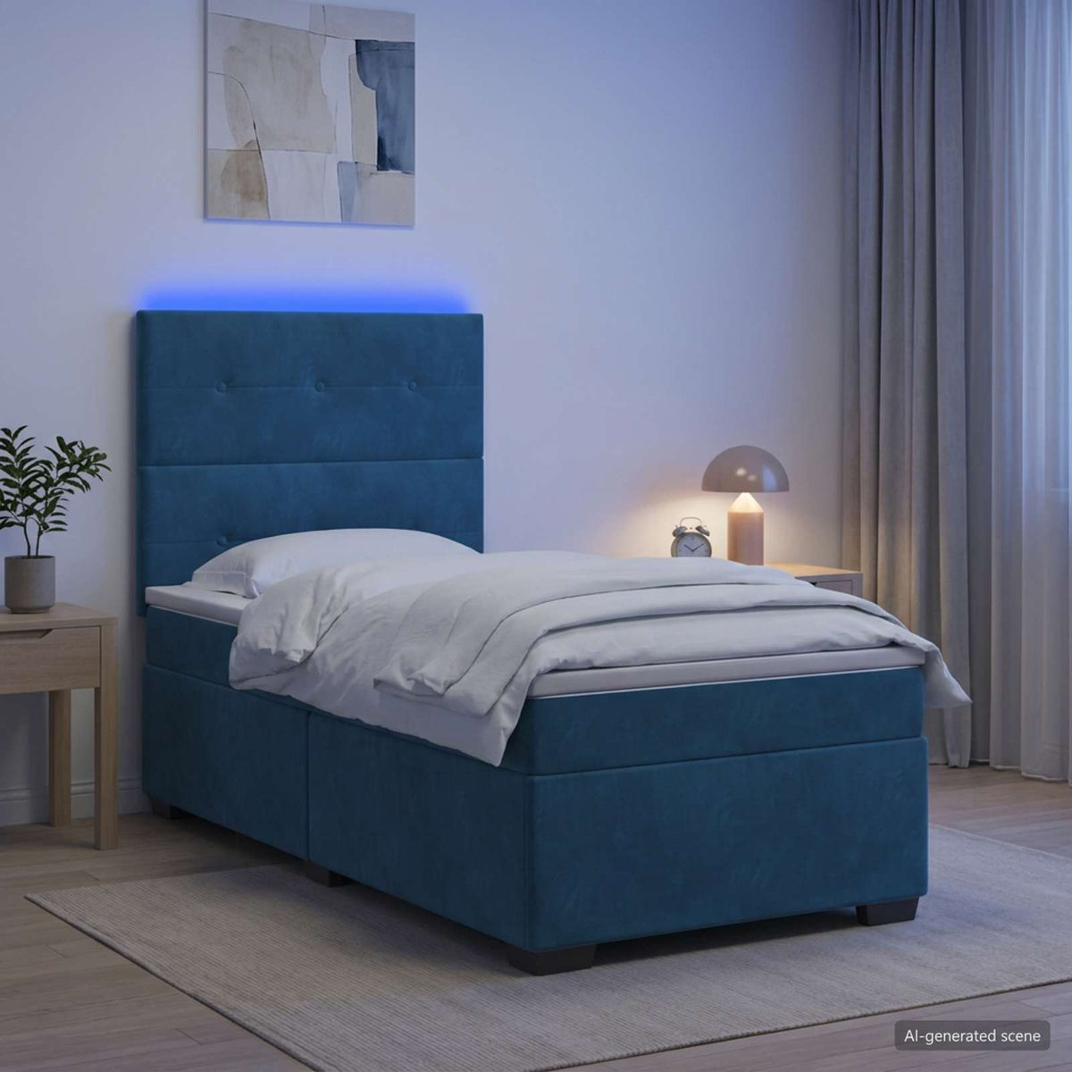 Lit Boxspring Avec Matelas Velours