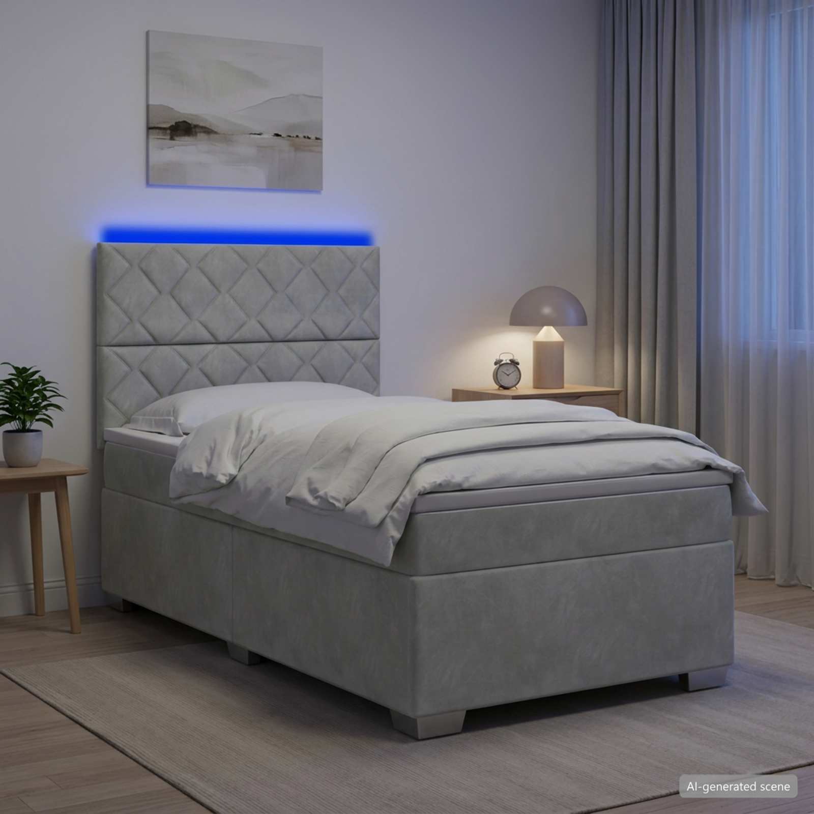 Lit Boxspring Avec Matelas Velours