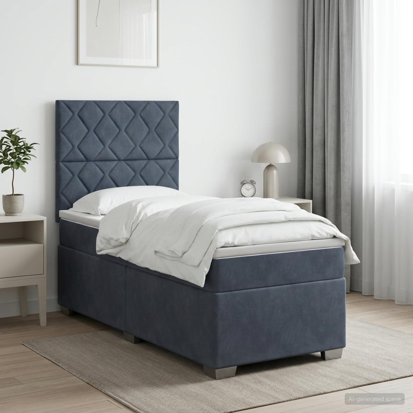Lit Boxspring Avec Matelas Velours