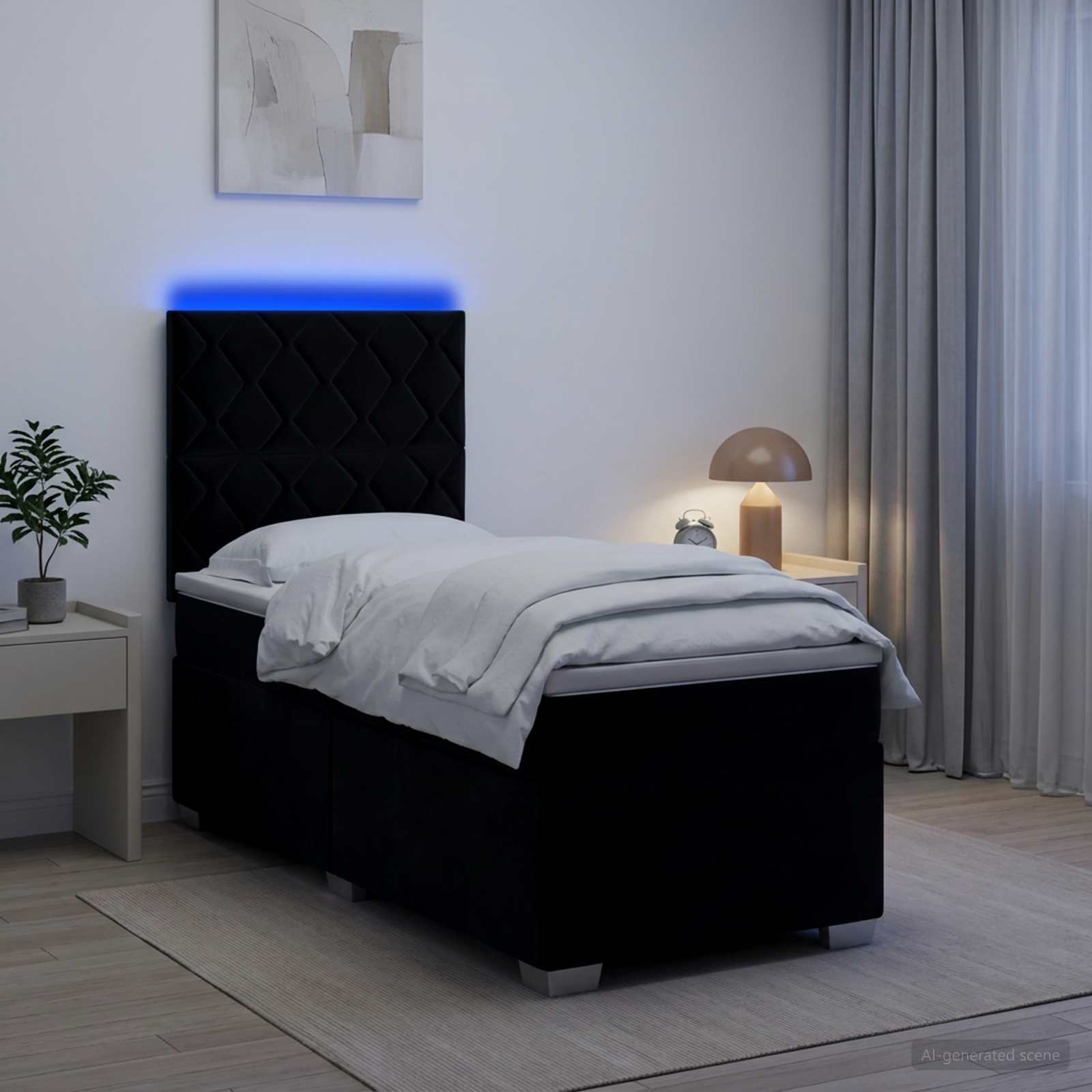 Lit Boxspring Avec Matelas Velours