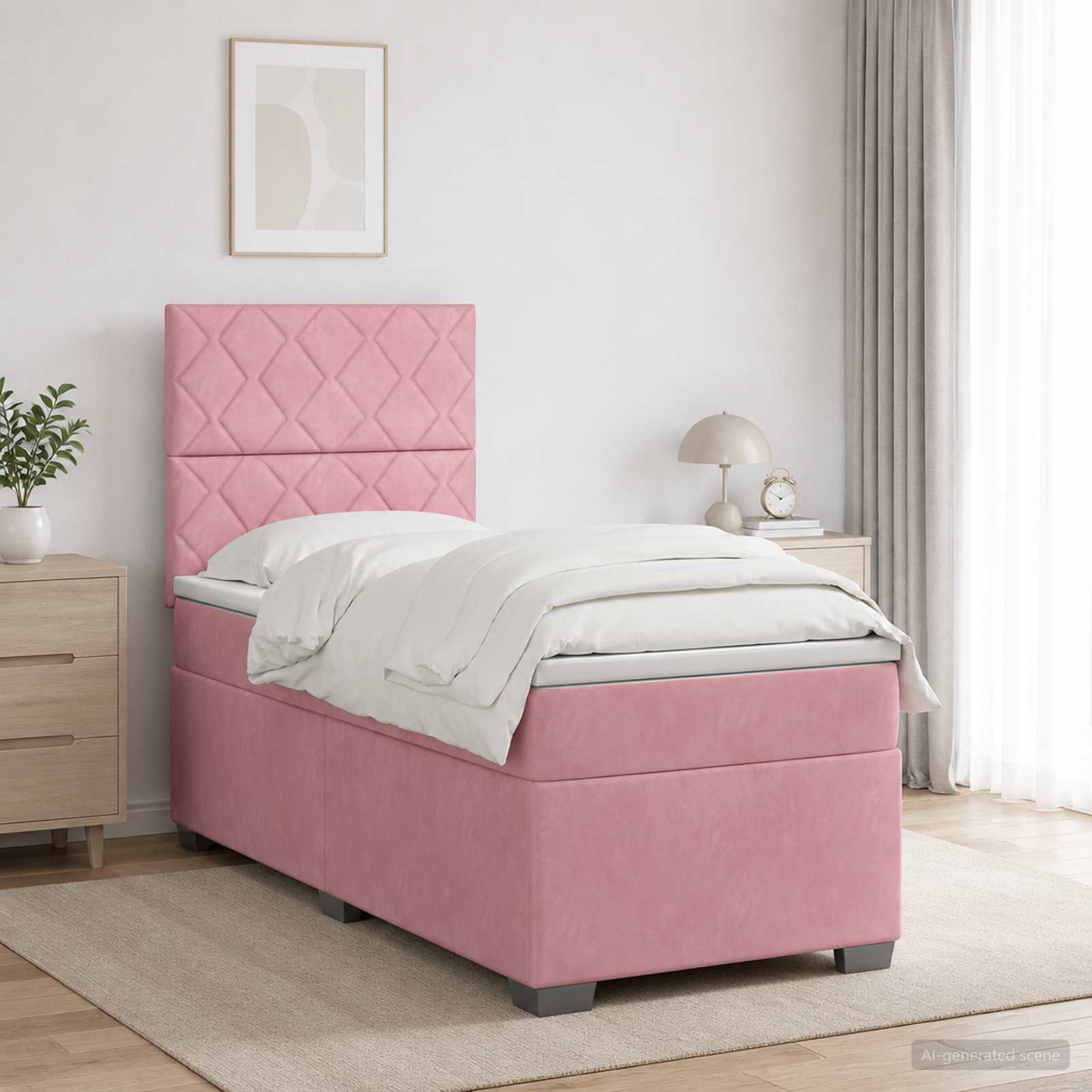 Lit Boxspring Avec Matelas Velours