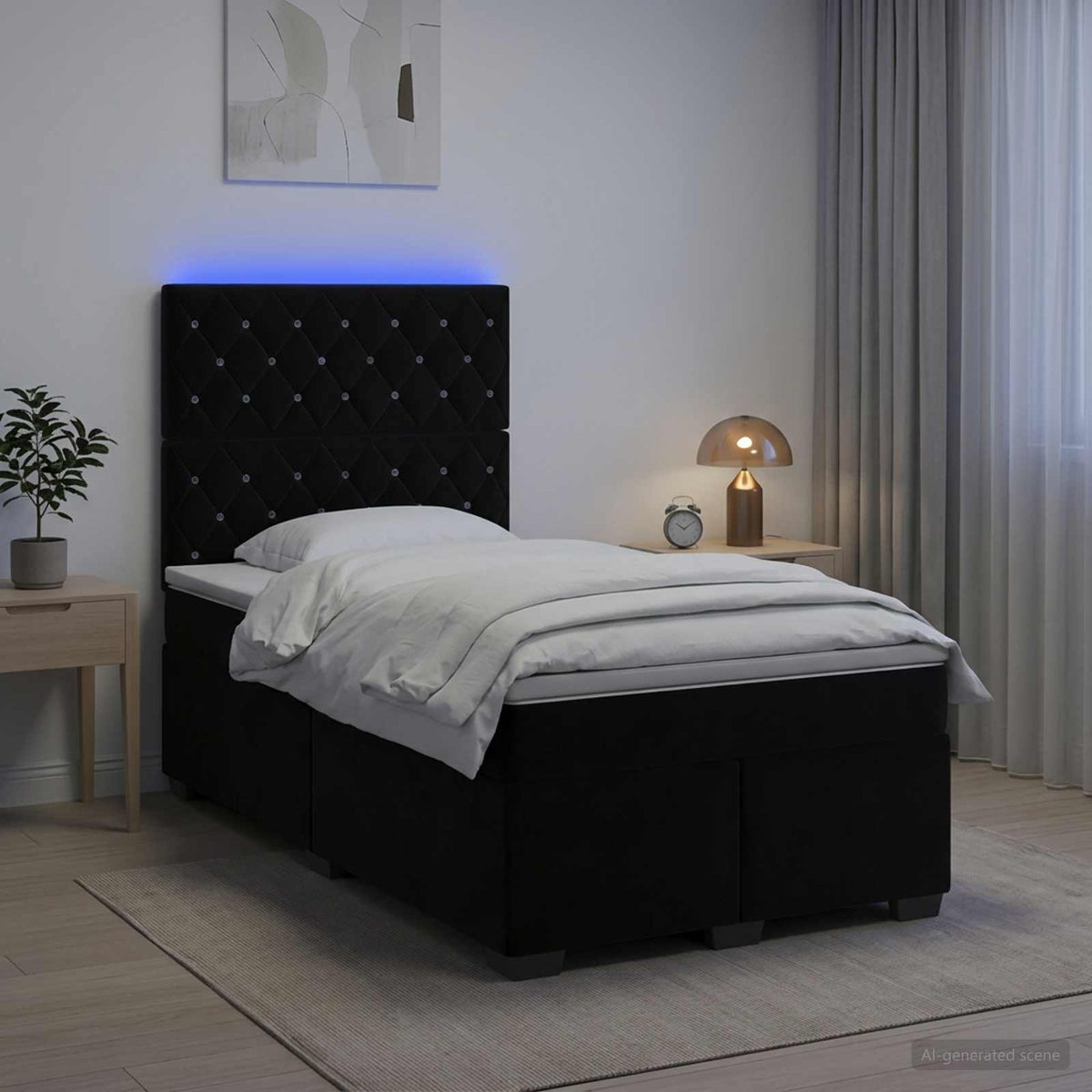Lit Boxspring Avec Matelas Velours