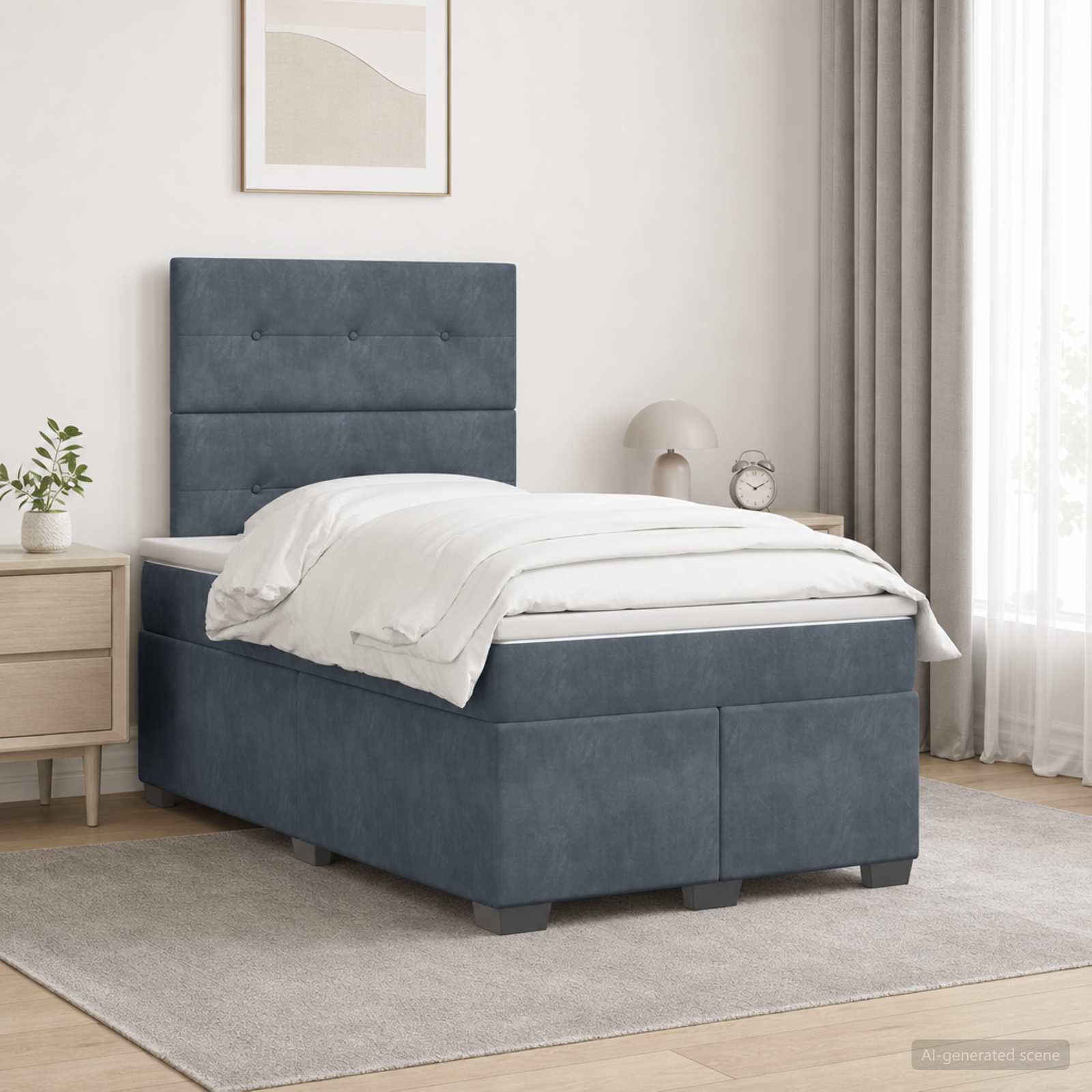 Lit Boxspring Avec Matelas Velours