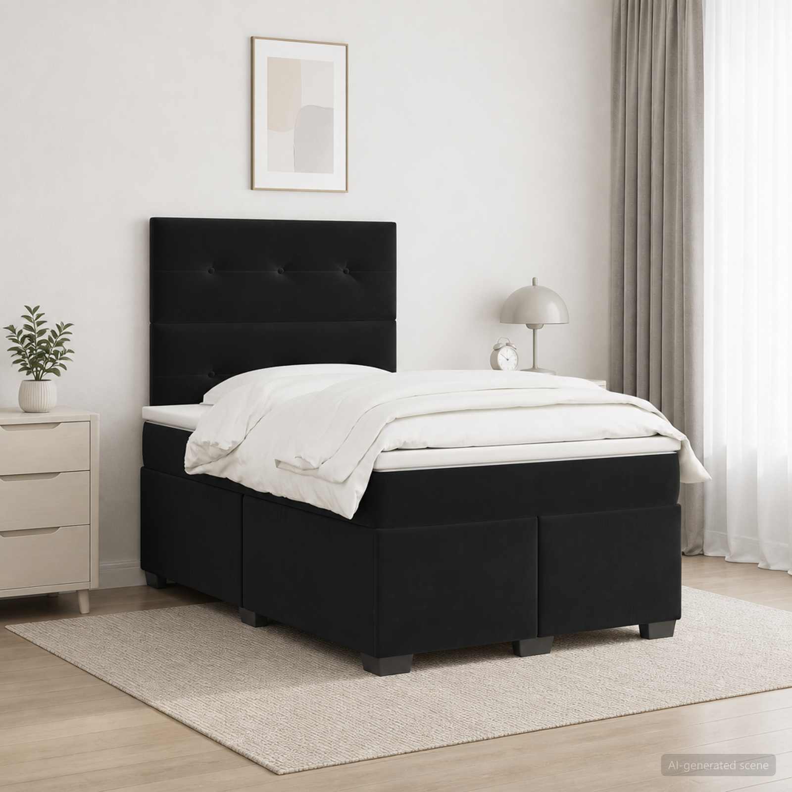 Lit Boxspring Avec Matelas Velours