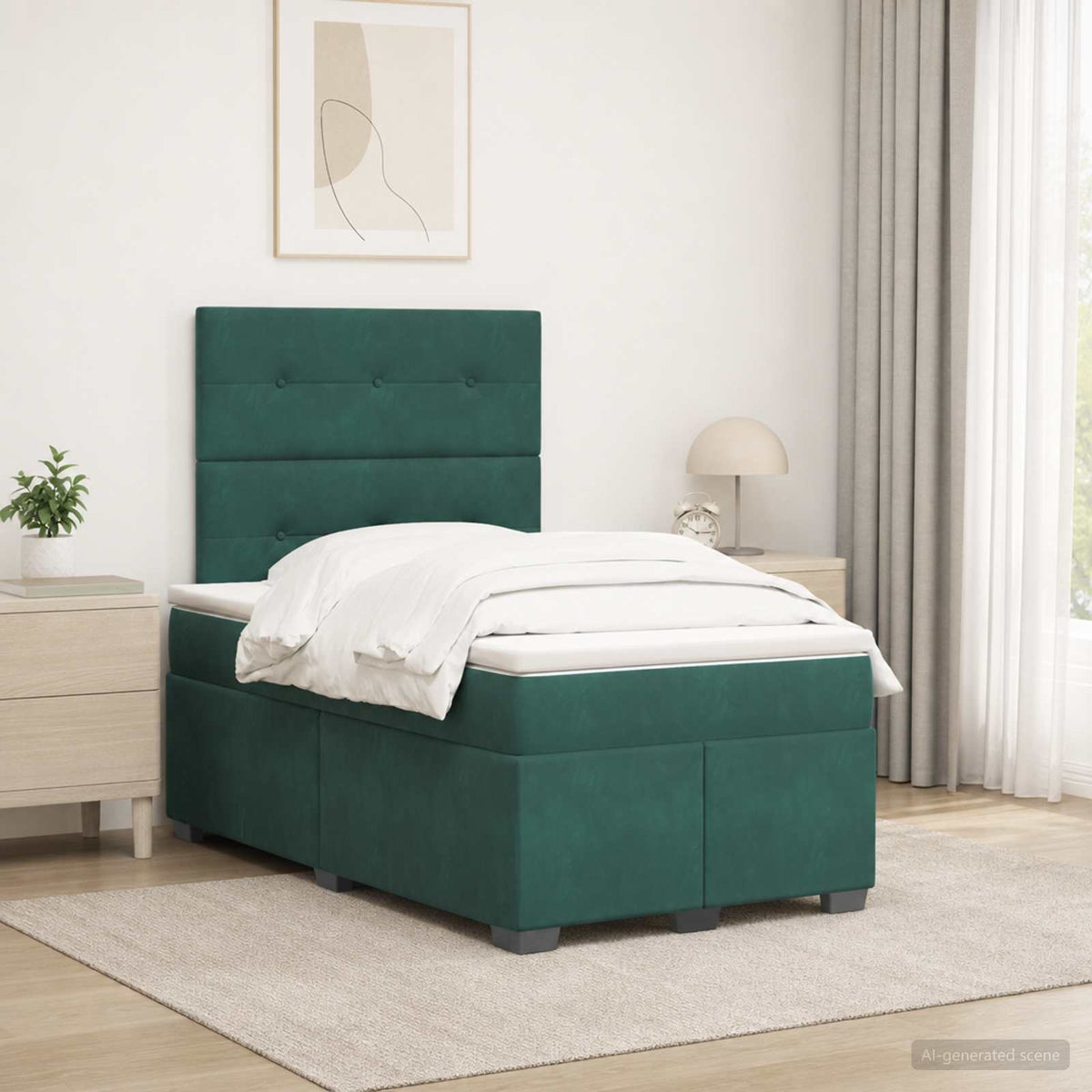 Lit Boxspring Avec Matelas Velours
