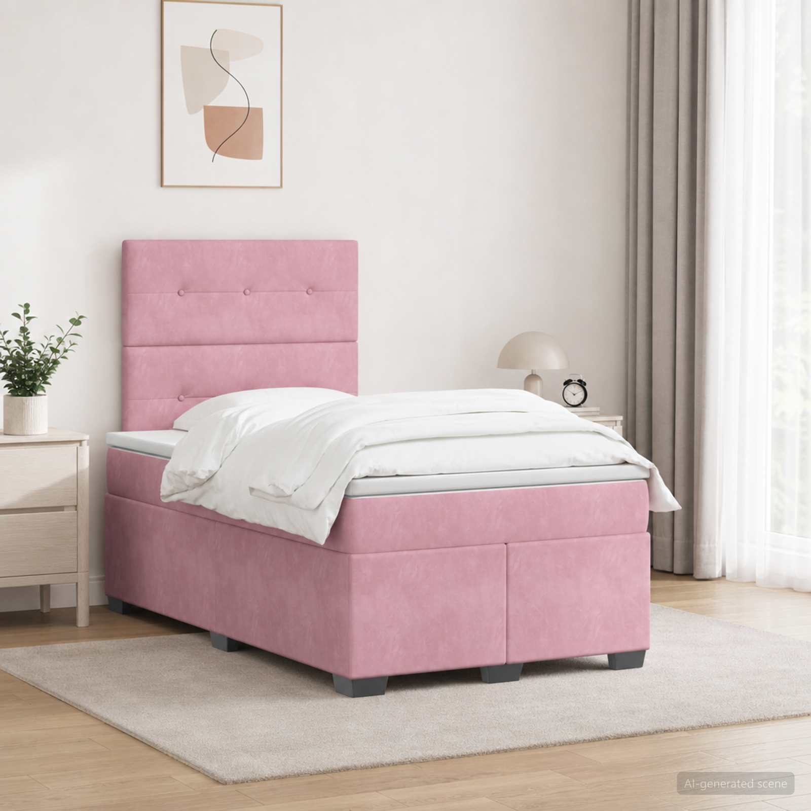 Lit Boxspring Avec Matelas Velours