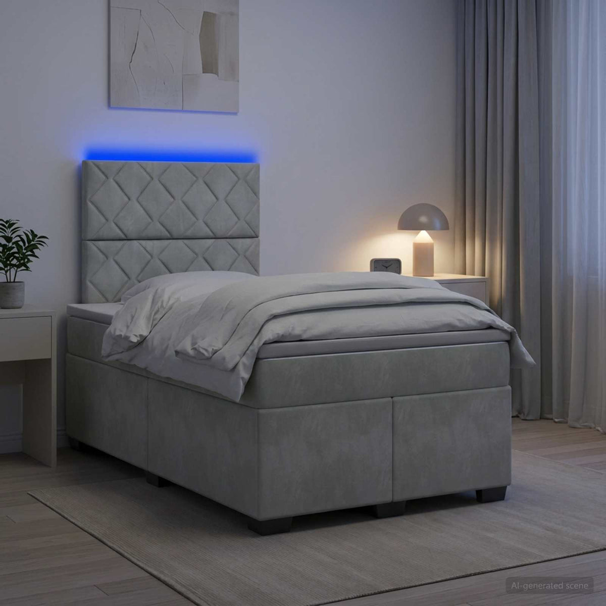 Lit Boxspring Avec Matelas Velours
