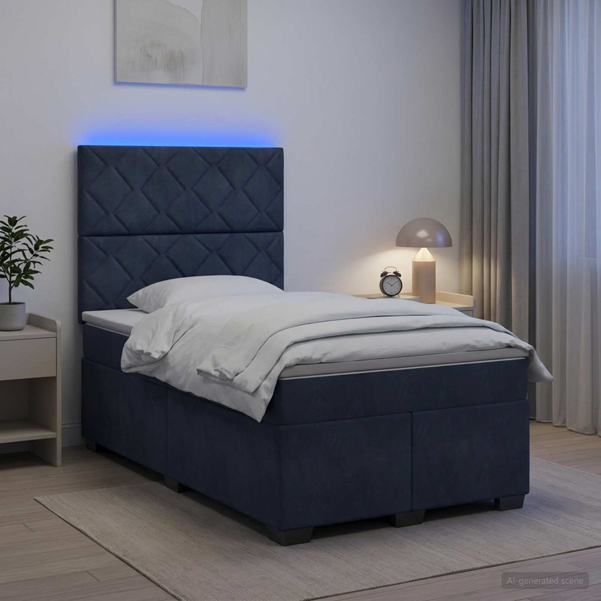 Lit Boxspring Avec Matelas Velours