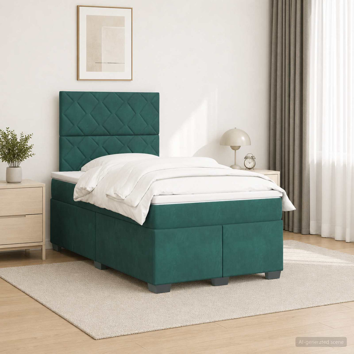 Lit Boxspring Avec Matelas Velours
