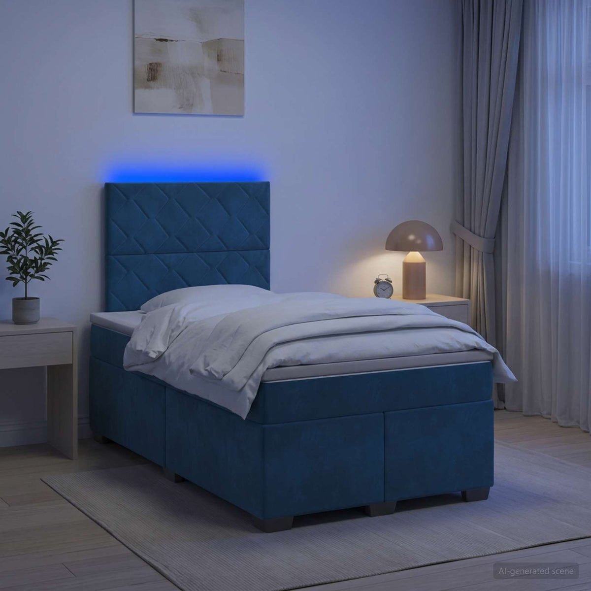 Lit Boxspring Avec Matelas Velours
