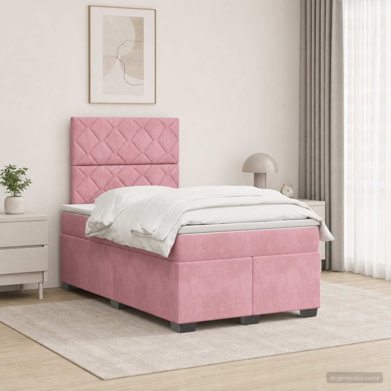 Lit Boxspring Avec Matelas Velours