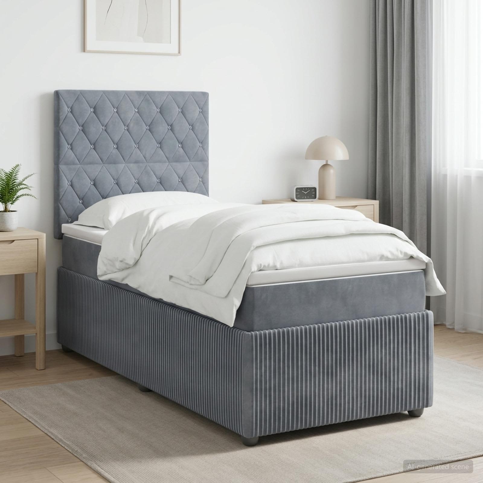 Lit Boxspring Led Avec Matelas Velours
