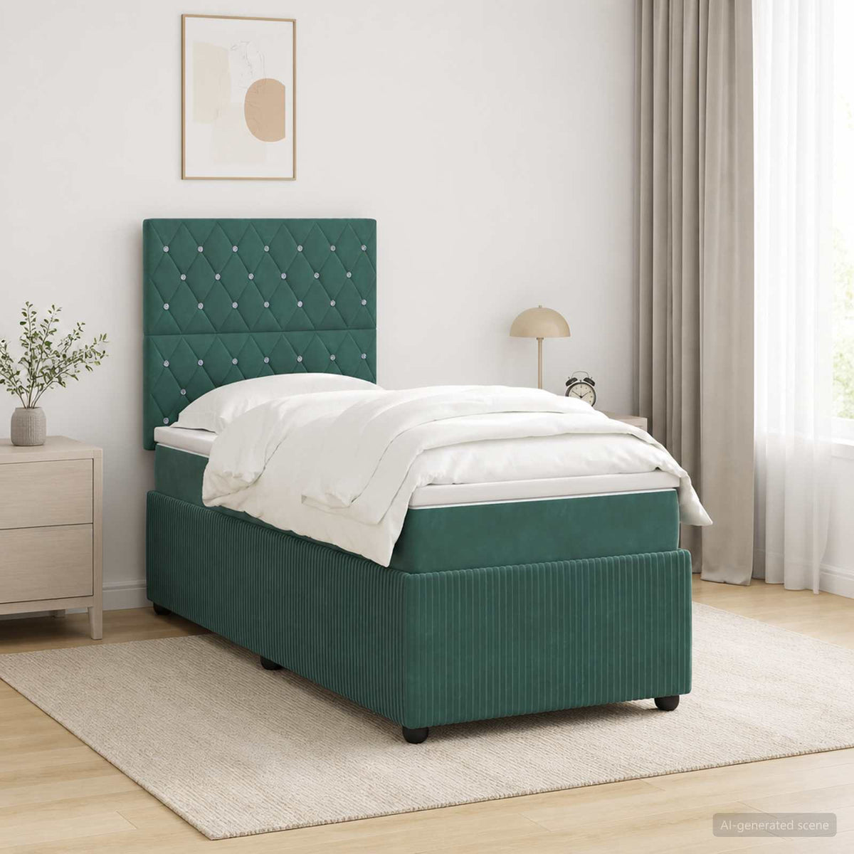 Lit Boxspring Led Avec Matelas Velours