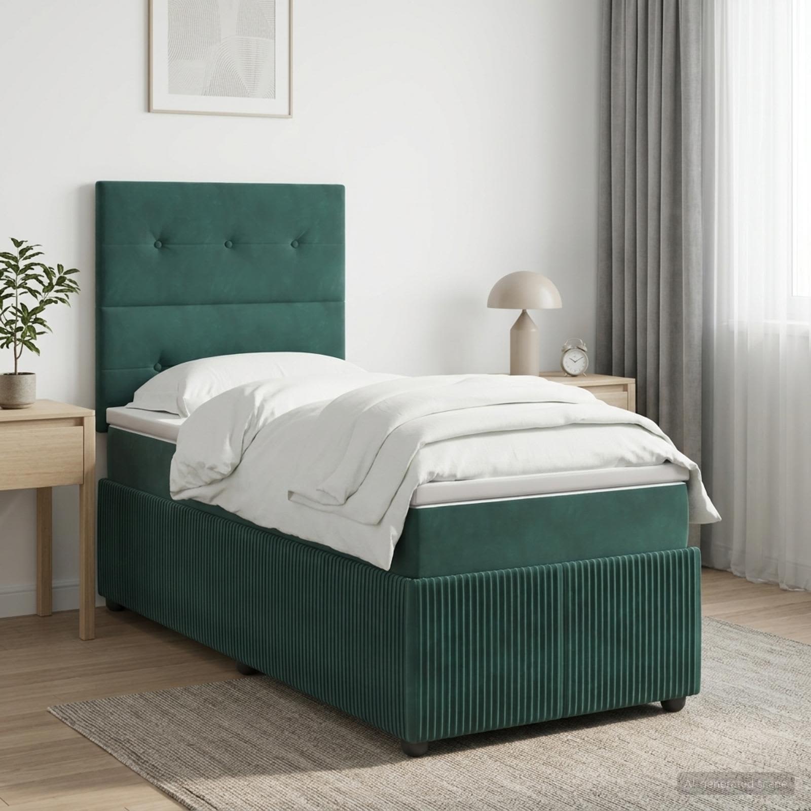 Lit Boxspring Led Avec Matelas Velours