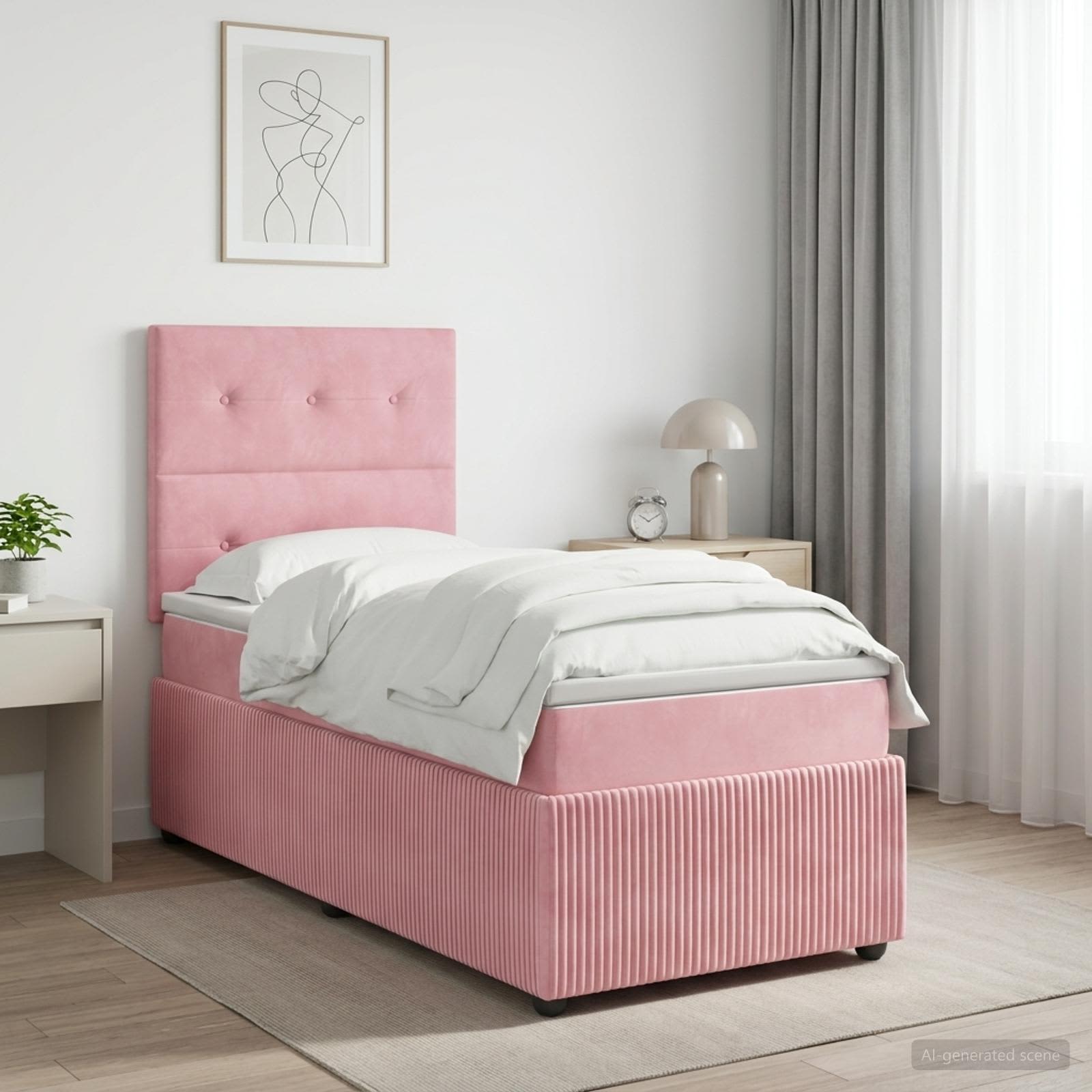 Lit Boxspring Led Avec Matelas Velours