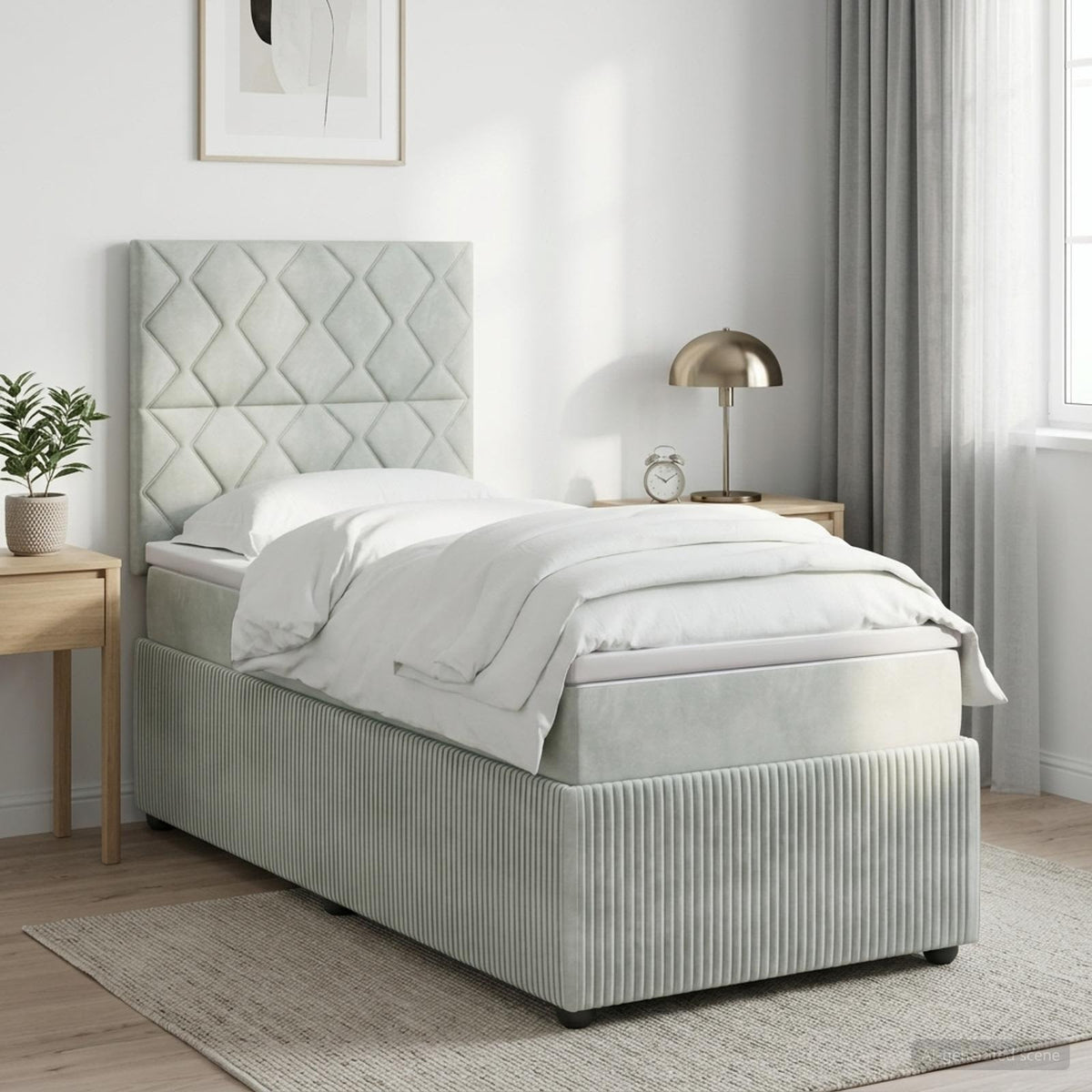 Lit Boxspring Led Avec Matelas Velours