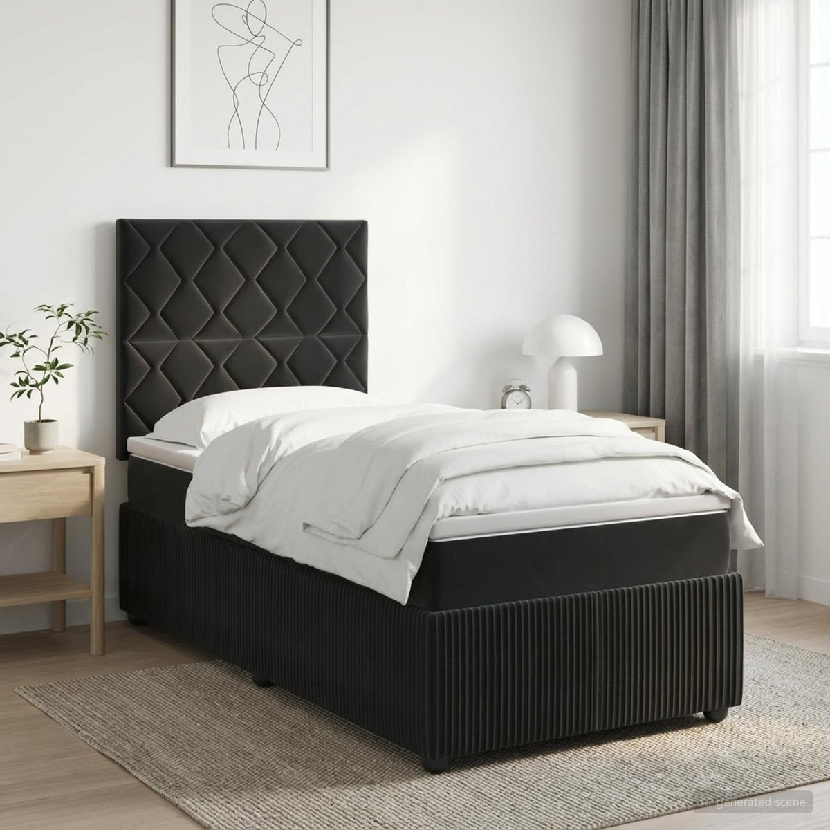 Lit Boxspring Led Avec Matelas Velours