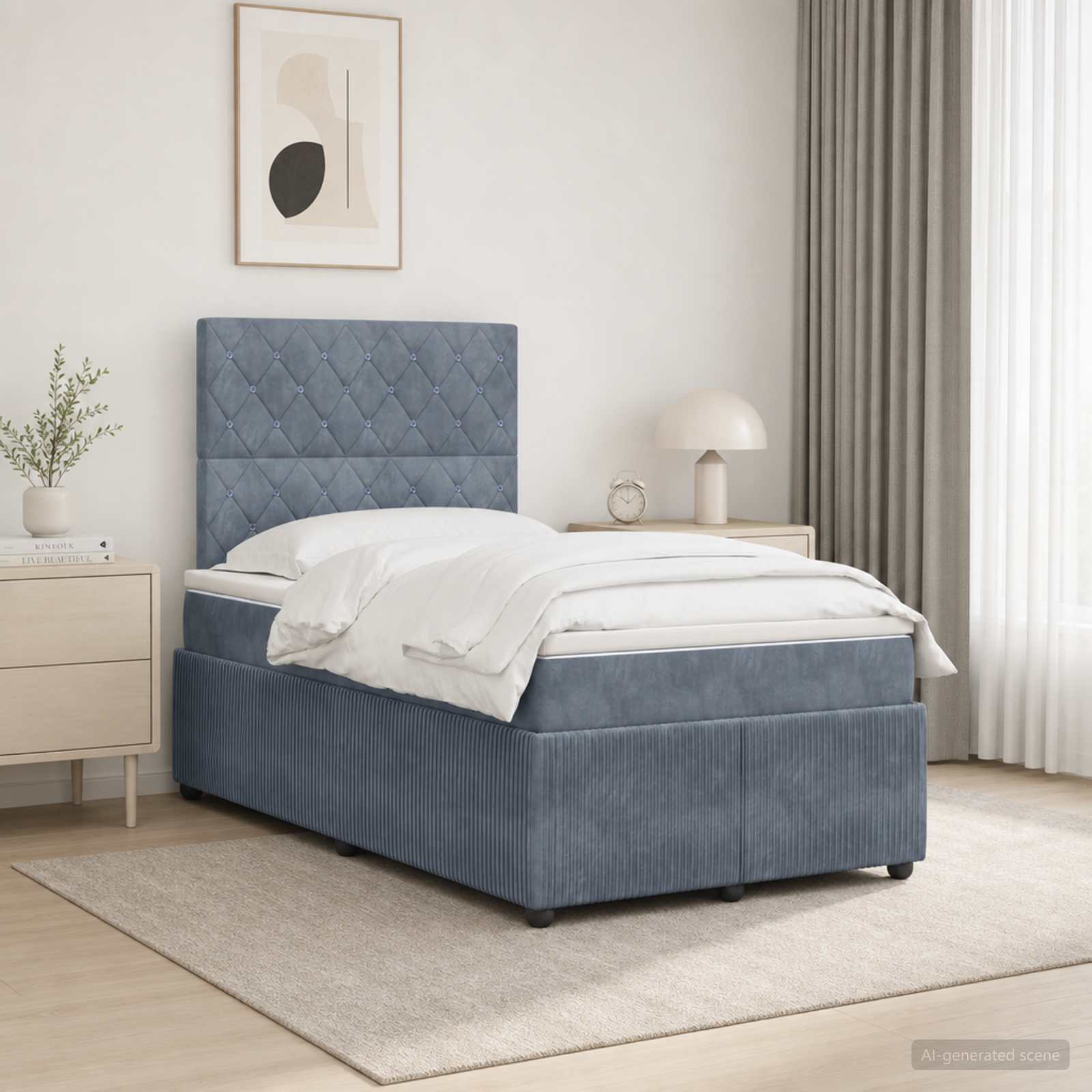Lit Boxspring Led Avec Matelas Velours