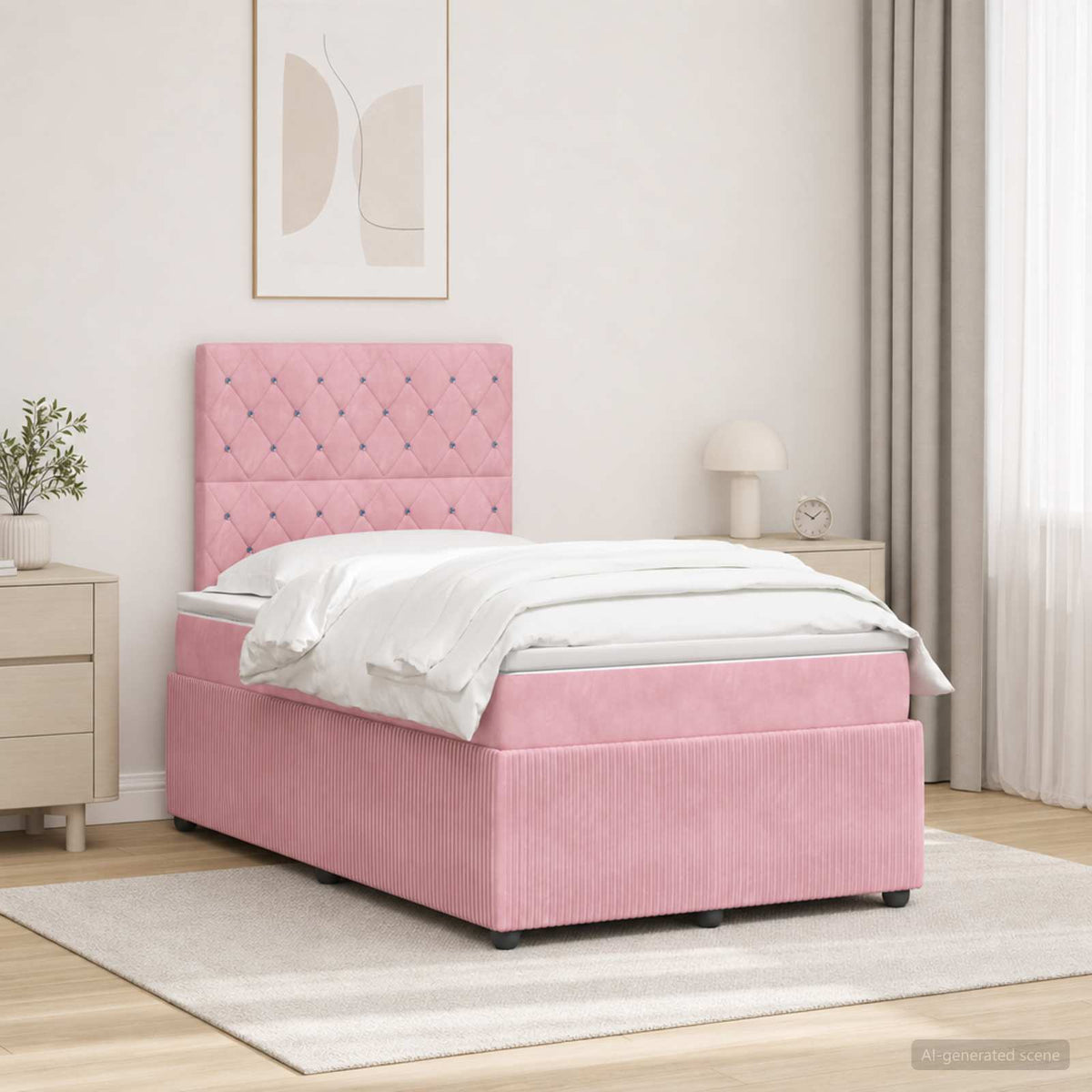 Lit Boxspring Led Avec Matelas Velours
