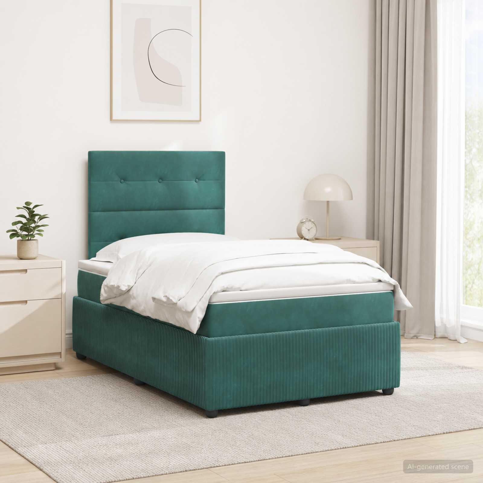 Lit Boxspring Led Avec Matelas Velours
