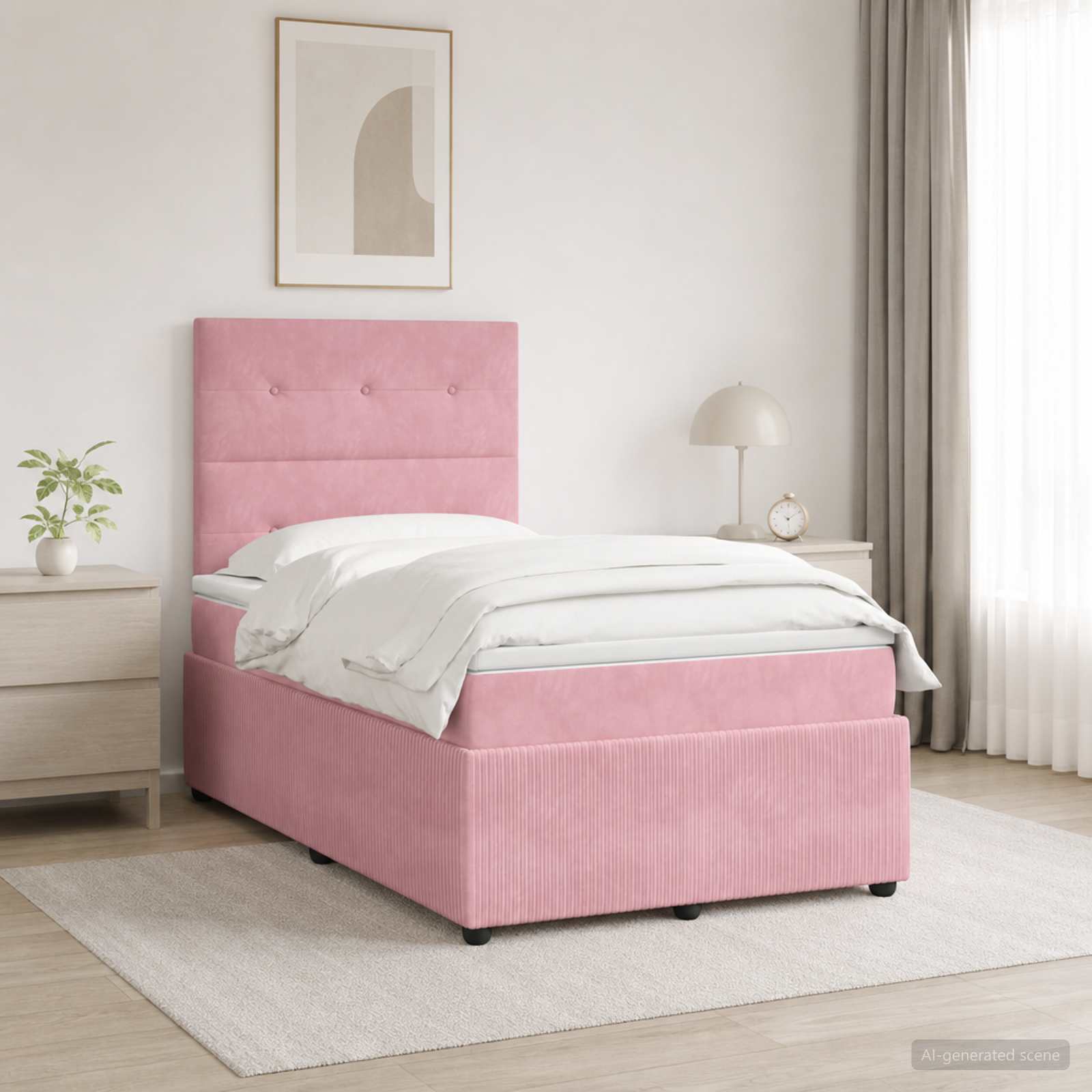 Lit Boxspring Led Avec Matelas Velours