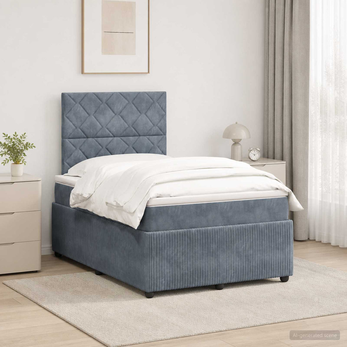 Lit Boxspring Led Avec Matelas Velours