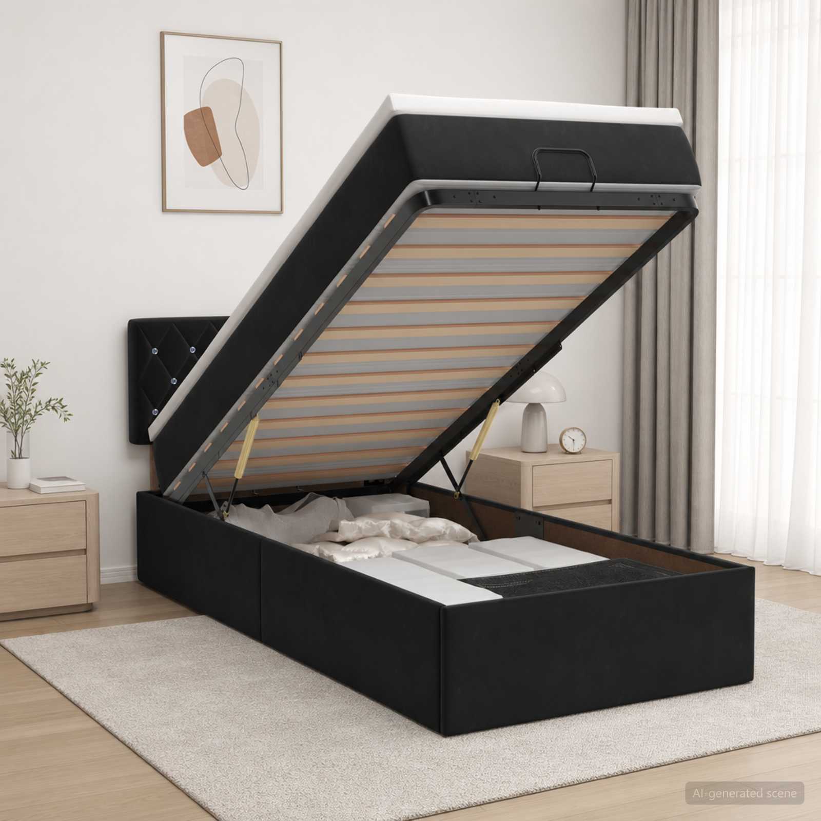 Lit Ottoman Avec Matelas Velours