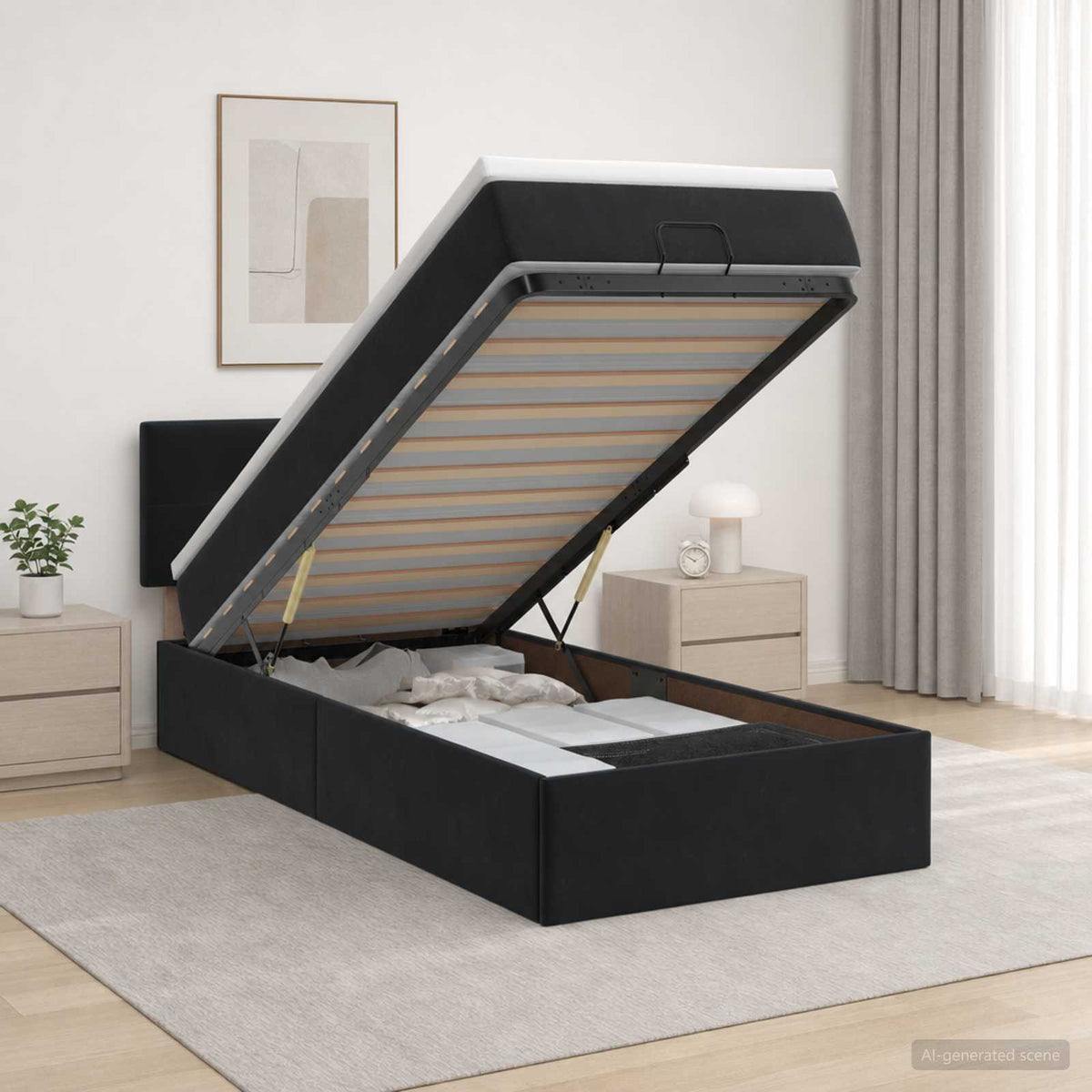 Lit Ottoman Avec Matelas Velours