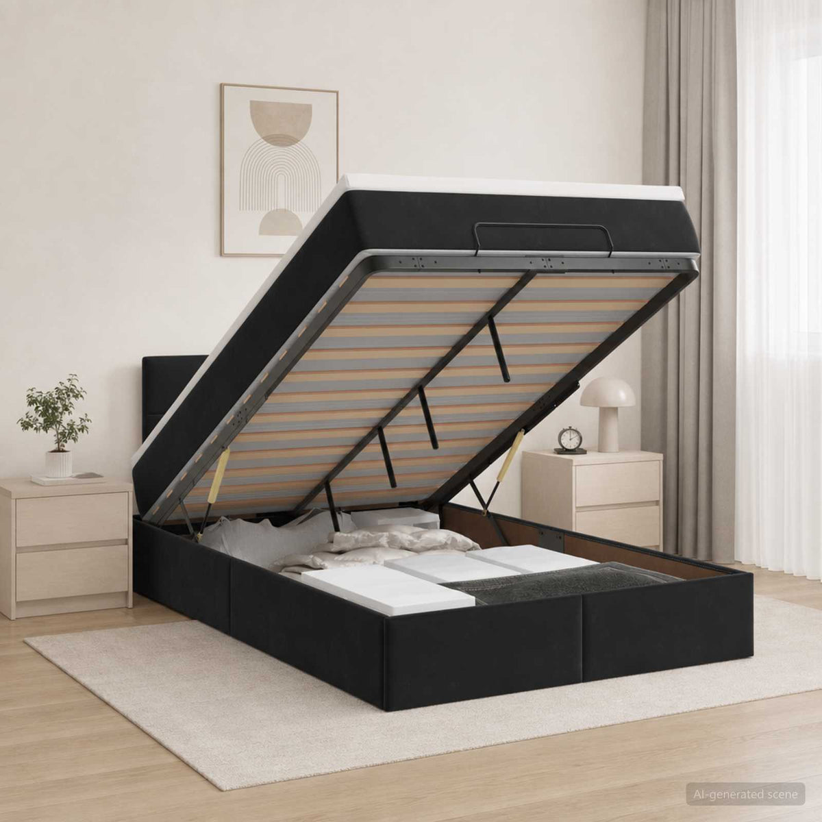 Lit Ottoman Avec Matelas Velours