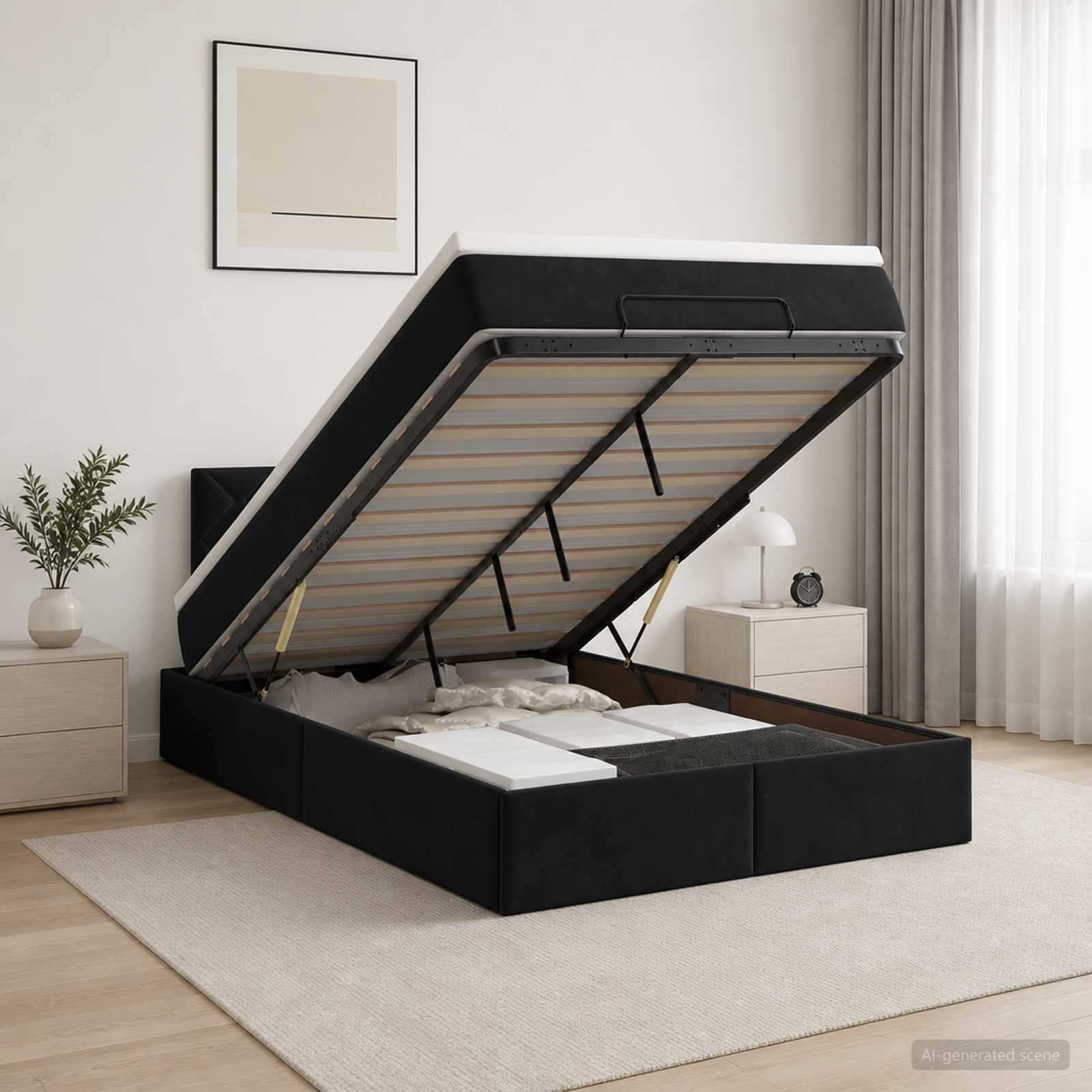 Lit Ottoman Avec Matelas Velours