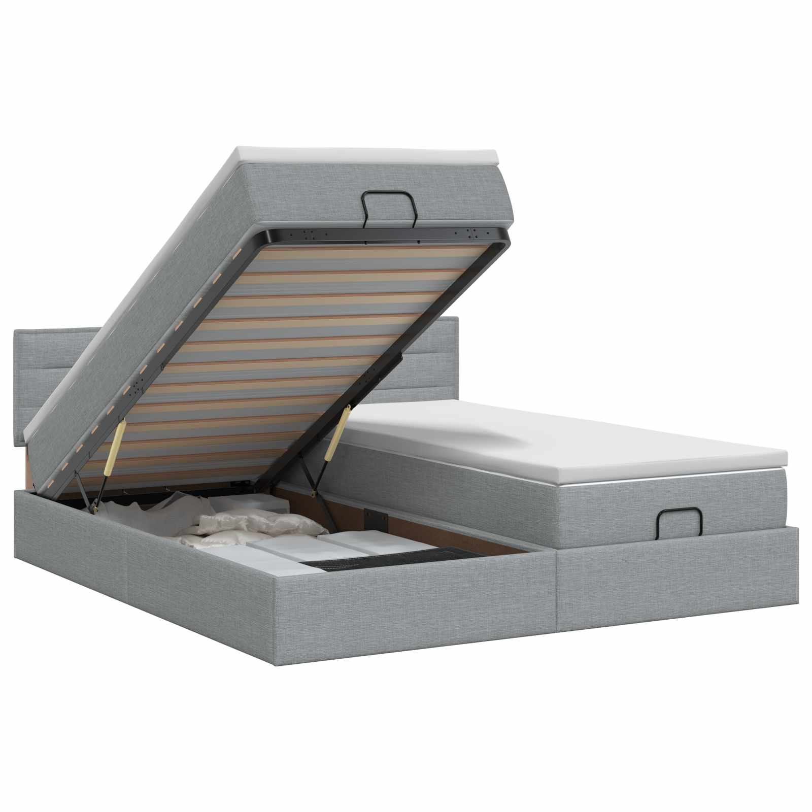 Cadre De Lit Ottoman Avec Matelas 200X200Cm Tissu