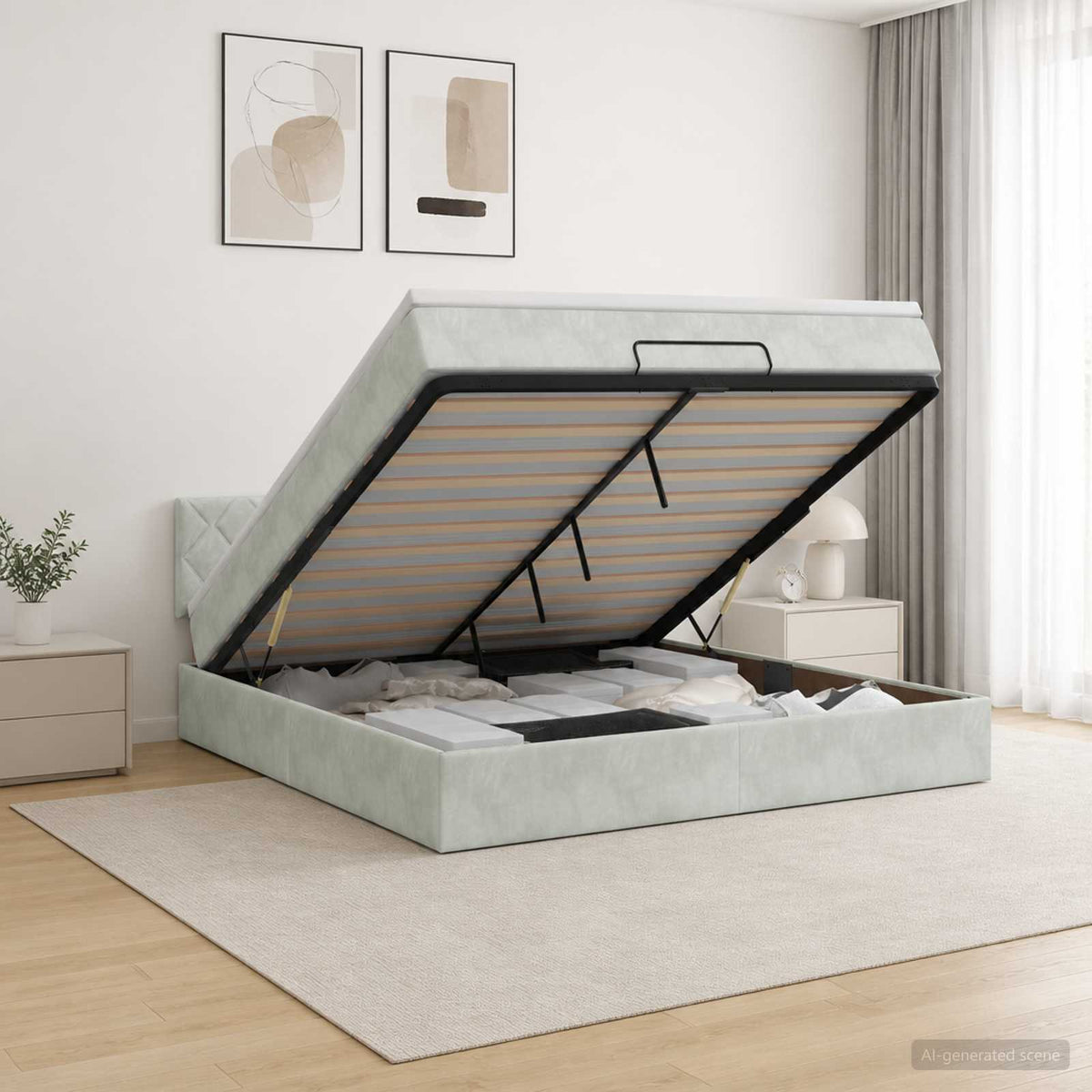 Lit Ottoman Avec Matelas Velours
