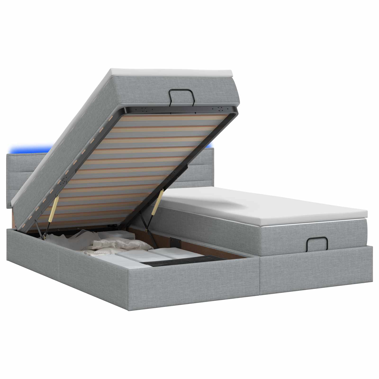 Cadre De Lit Ottoman Avec Matelas 200X200Cm Tissu