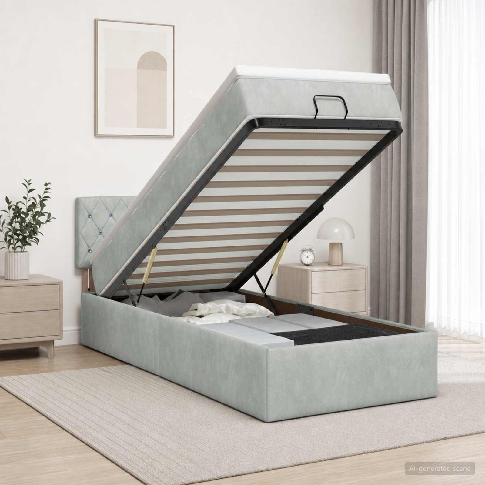 Lit Ottoman Avec Matelas Velours