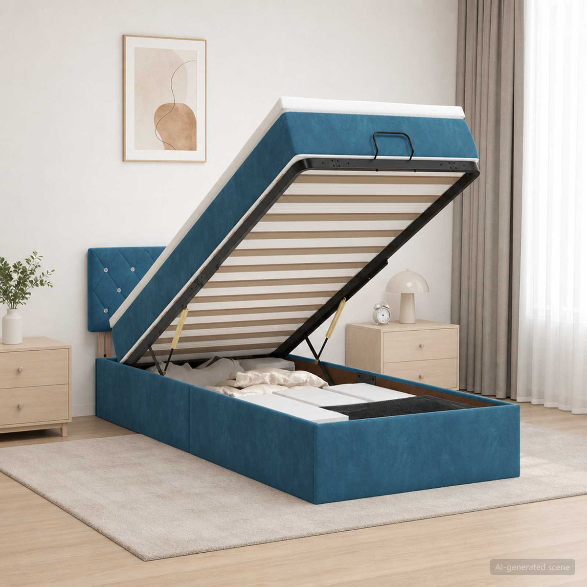 Lit Ottoman Avec Matelas Velours