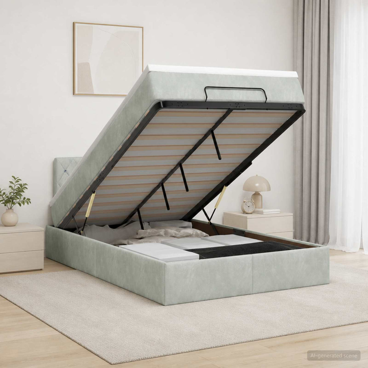 Lit Ottoman Avec Matelas Velours
