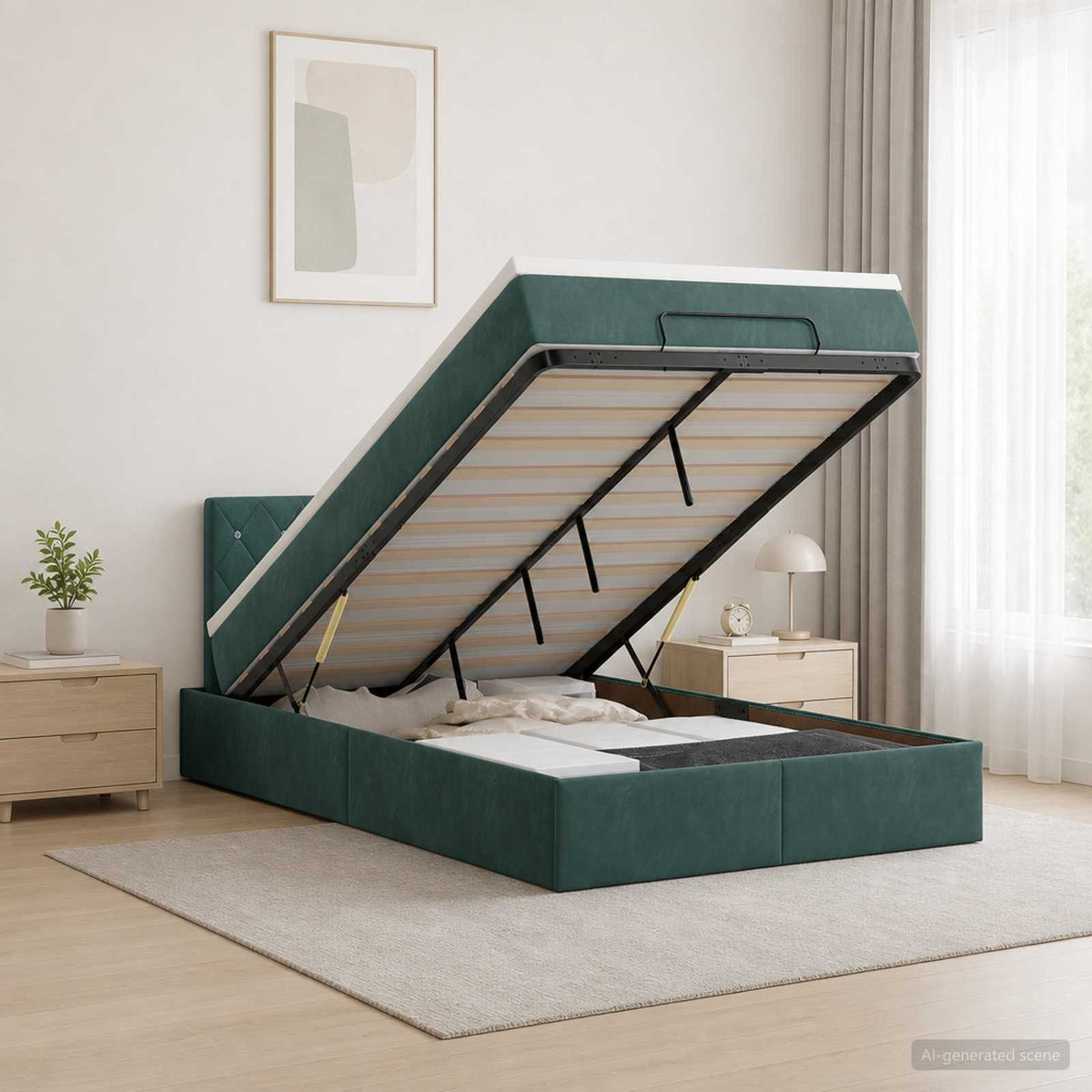 Lit Ottoman Avec Matelas Velours