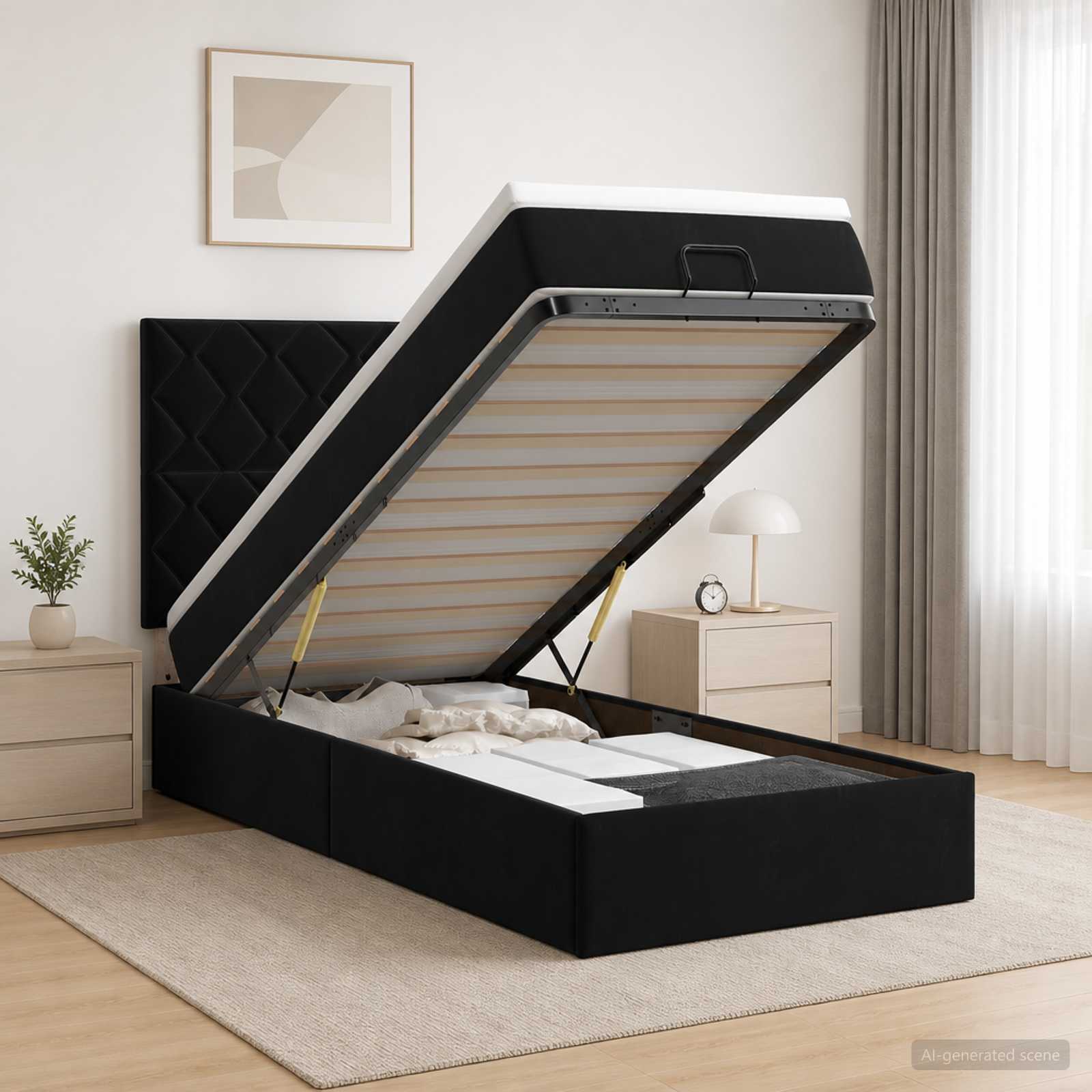 Lit Ottoman Avec Matelas Velours