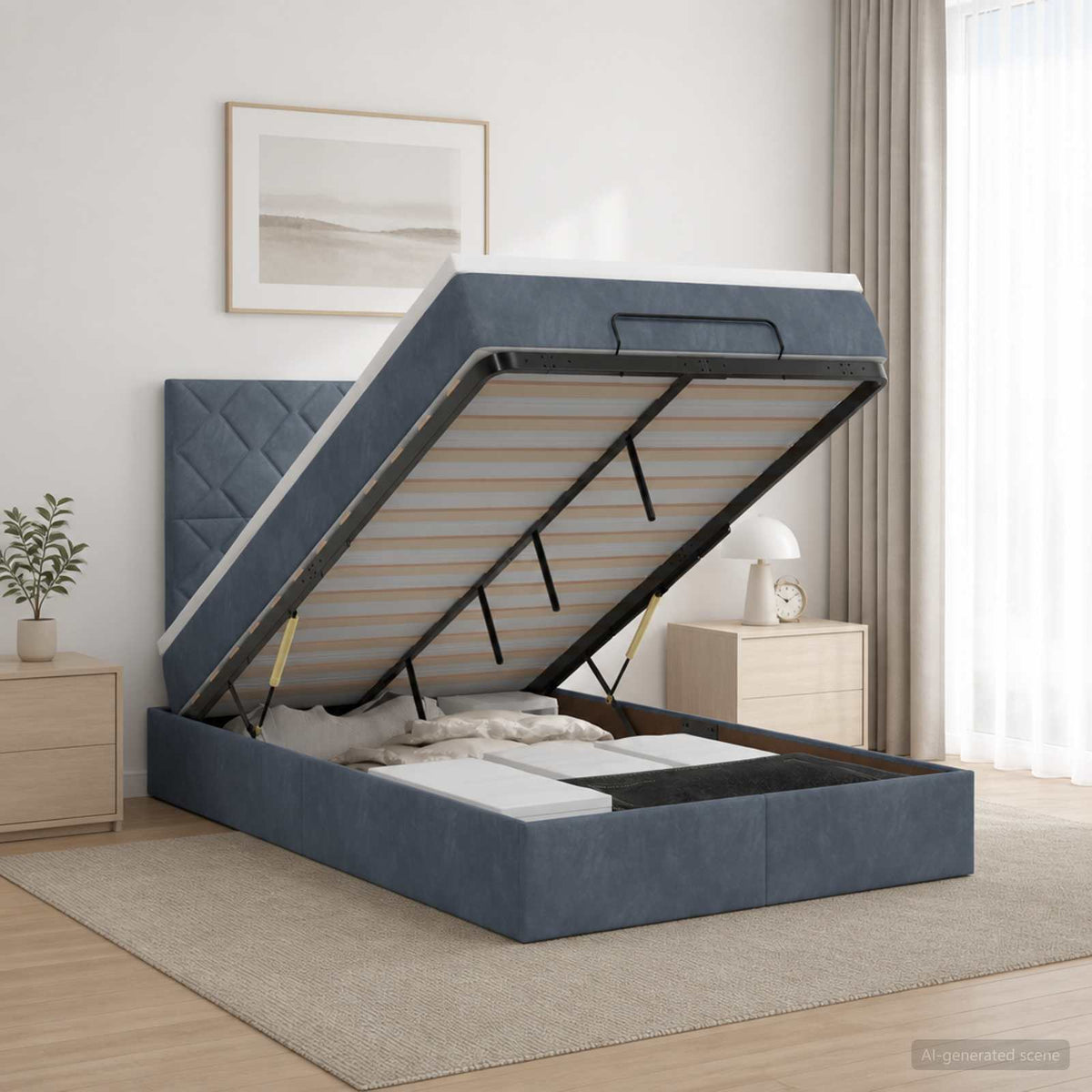 Lit Ottoman Avec Matelas Velours