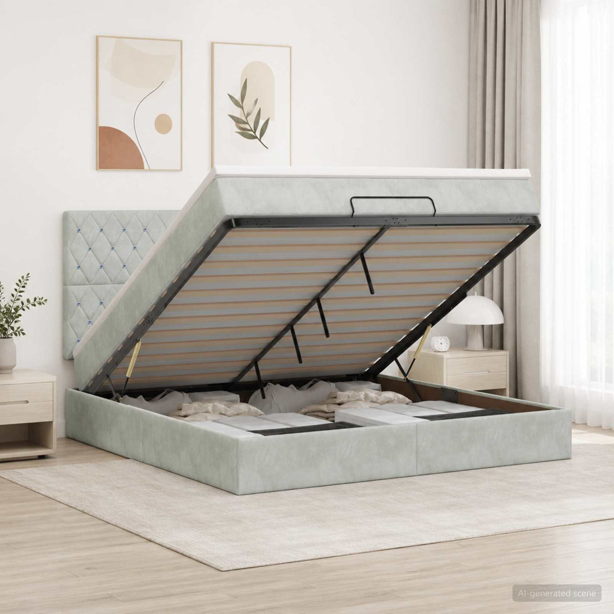 Lit Ottoman Avec Matelas Velours