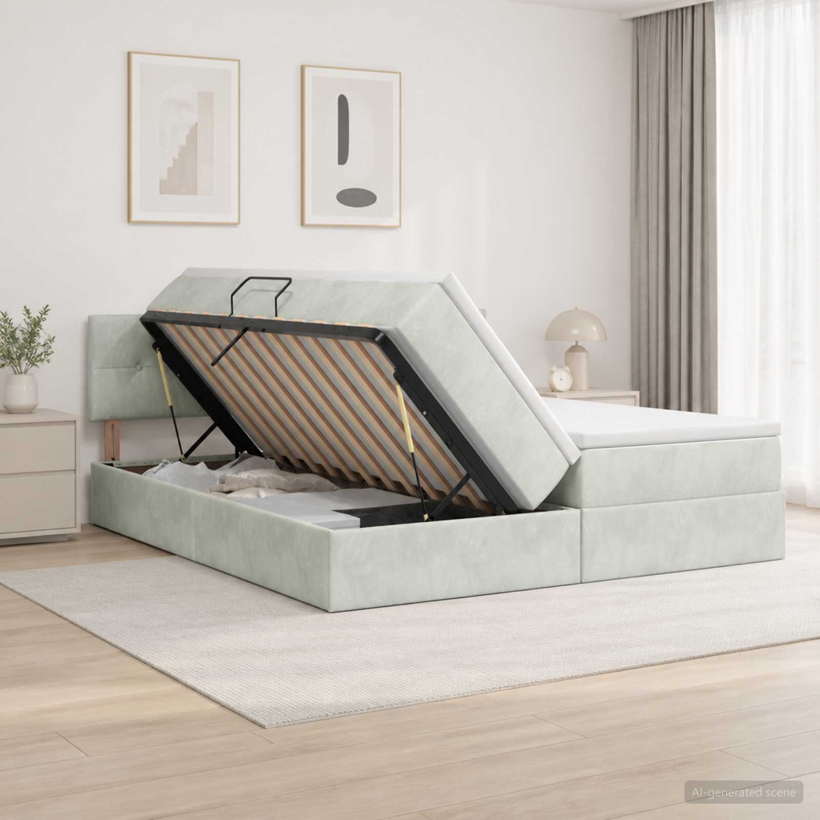 Lit De Rangement Avec Tête De Lit 2 Pc