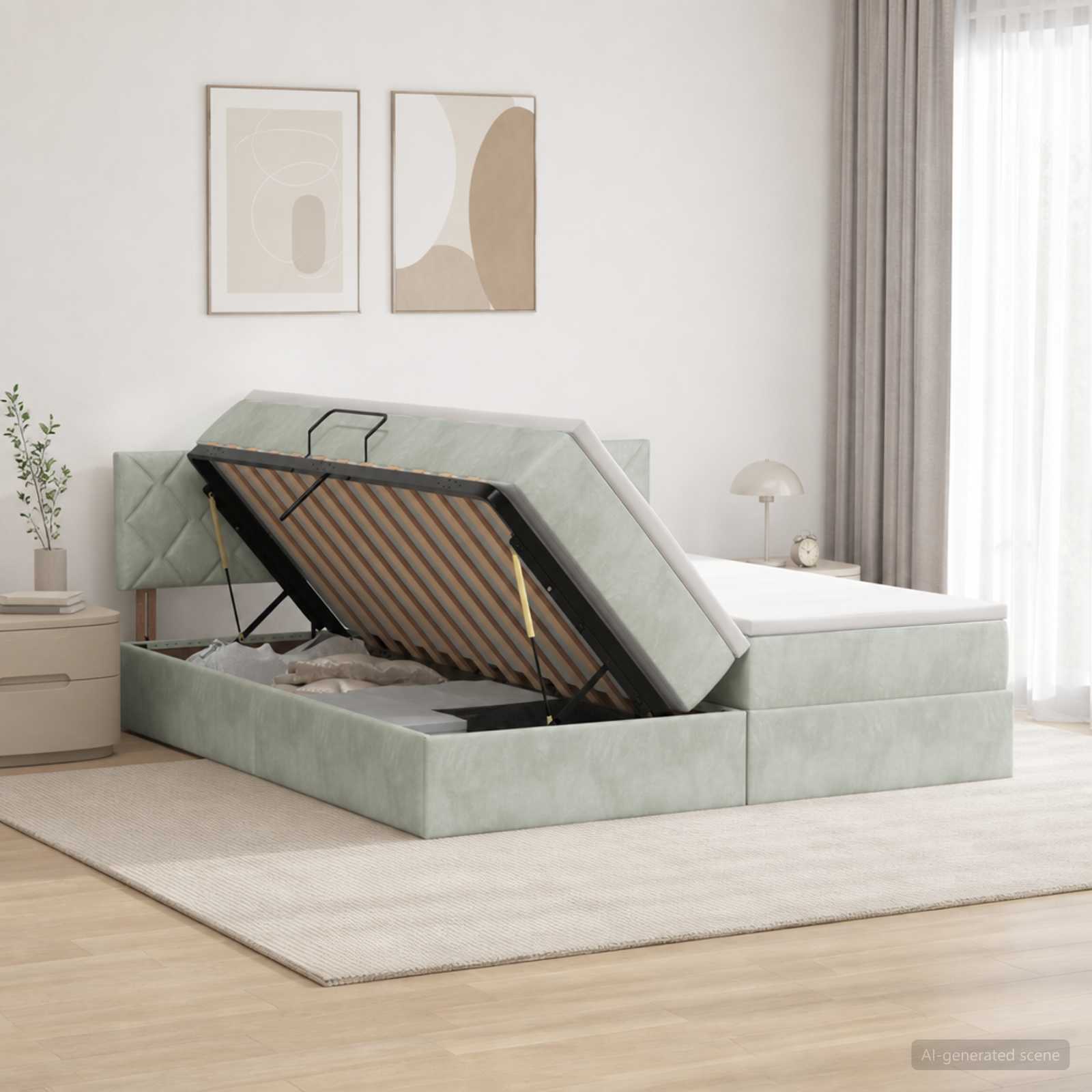 Lit De Rangement Avec Tête De Lit 2 Pc