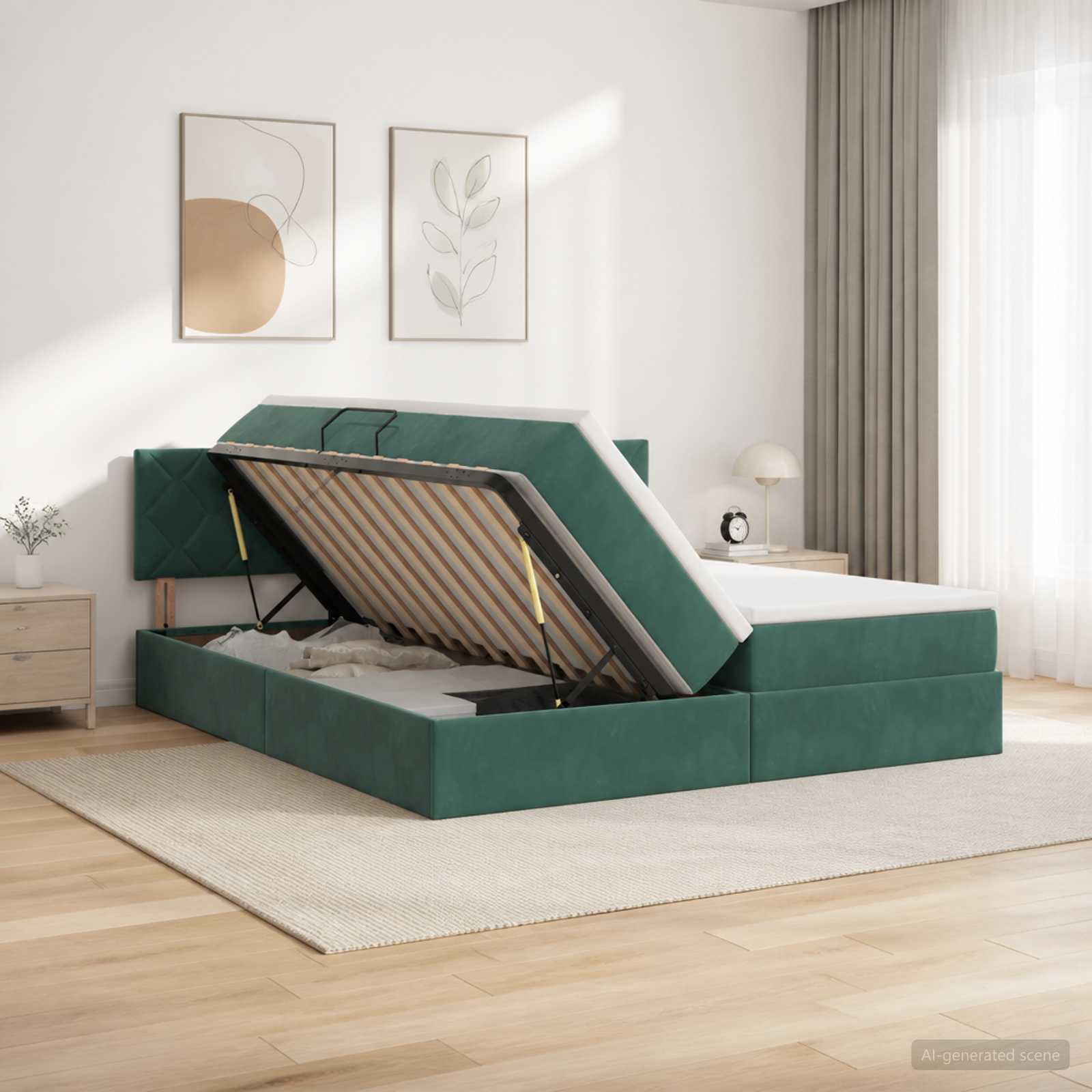 Lit De Rangement Avec Tête De Lit 2 Pc